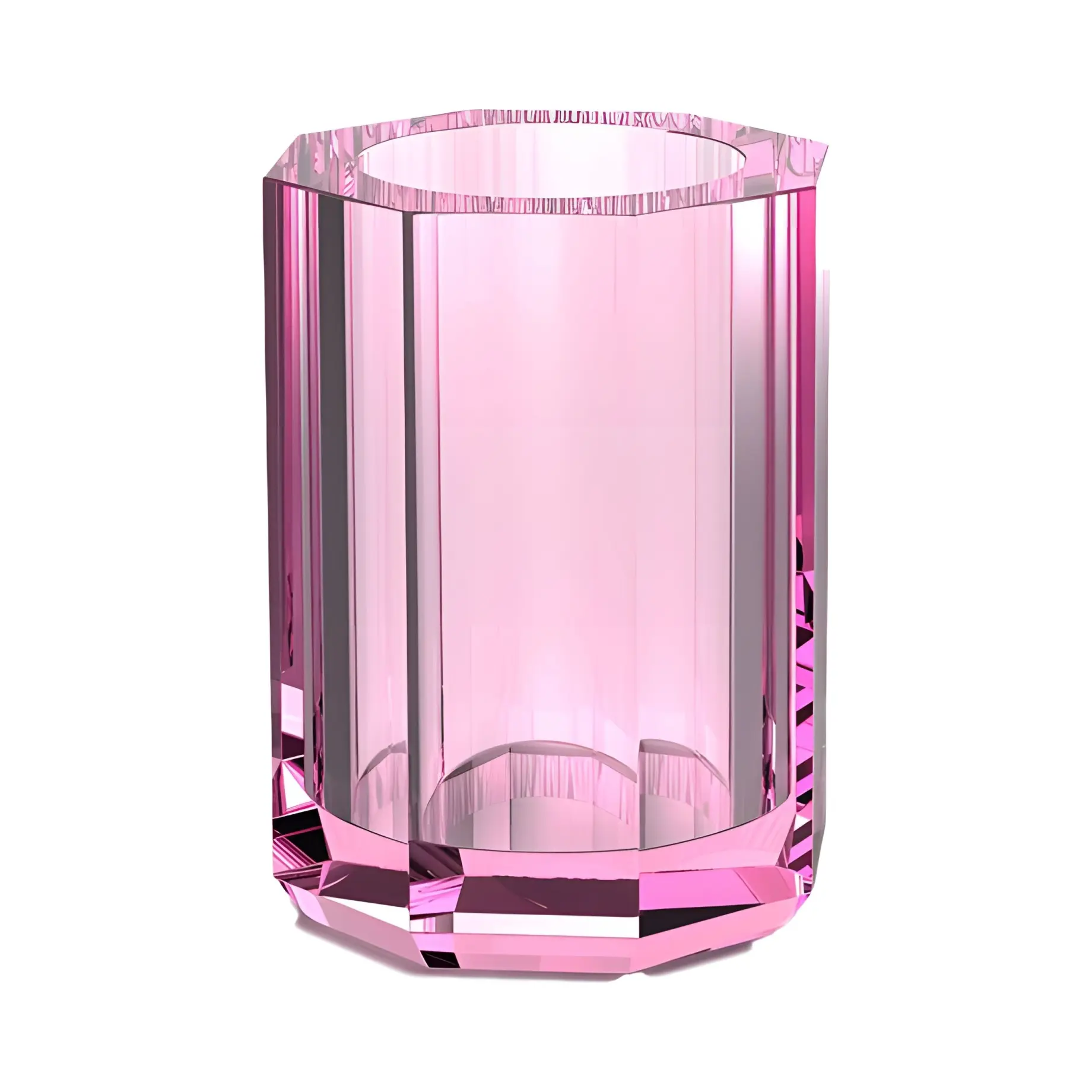 Склянка для зубних щіток Kristall, скло рожеве