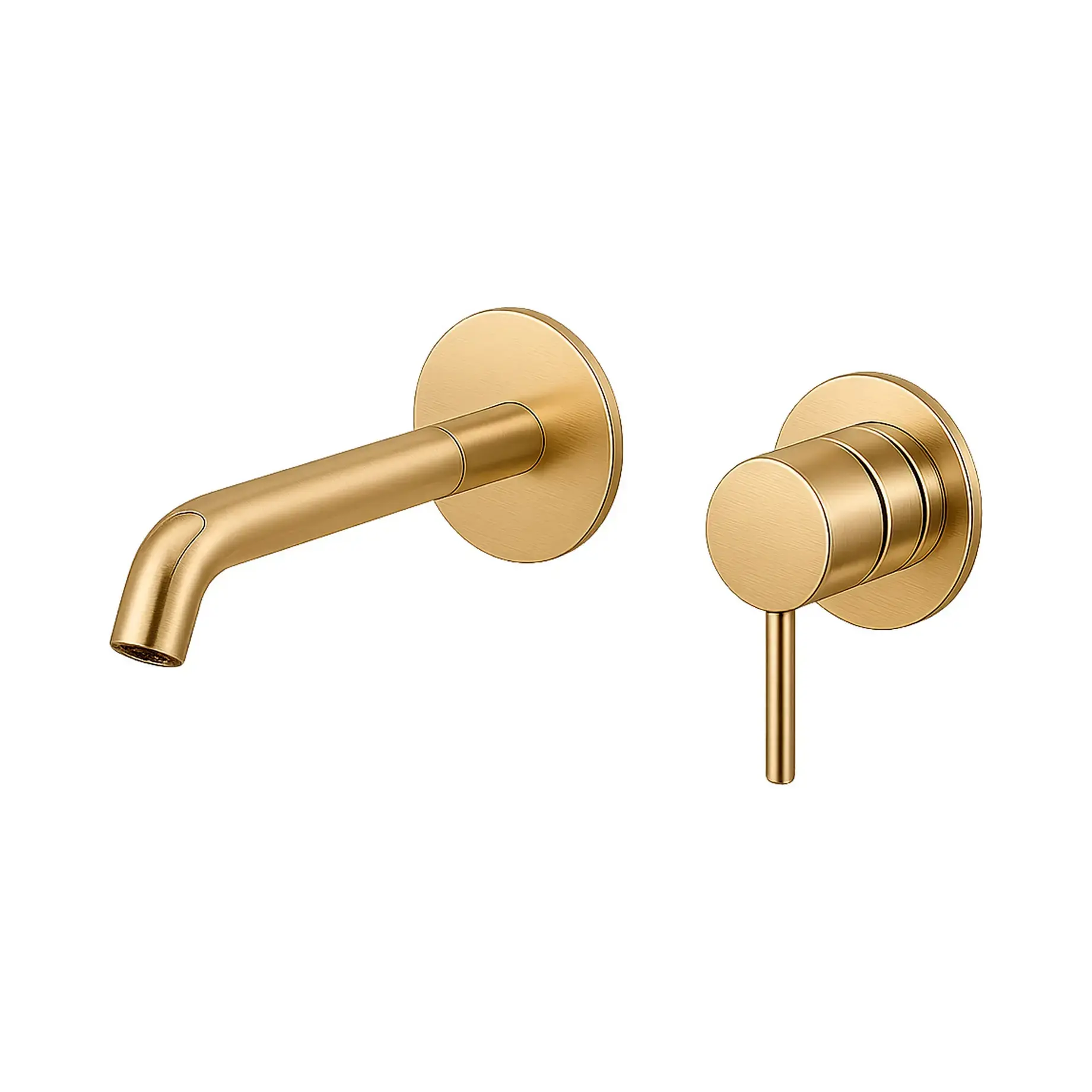 Змішувач для раковини зі стіни TRIBUTO Antoniolupi XTR200PVDS Ottone sp Brushed Brass — вид на білому тлі