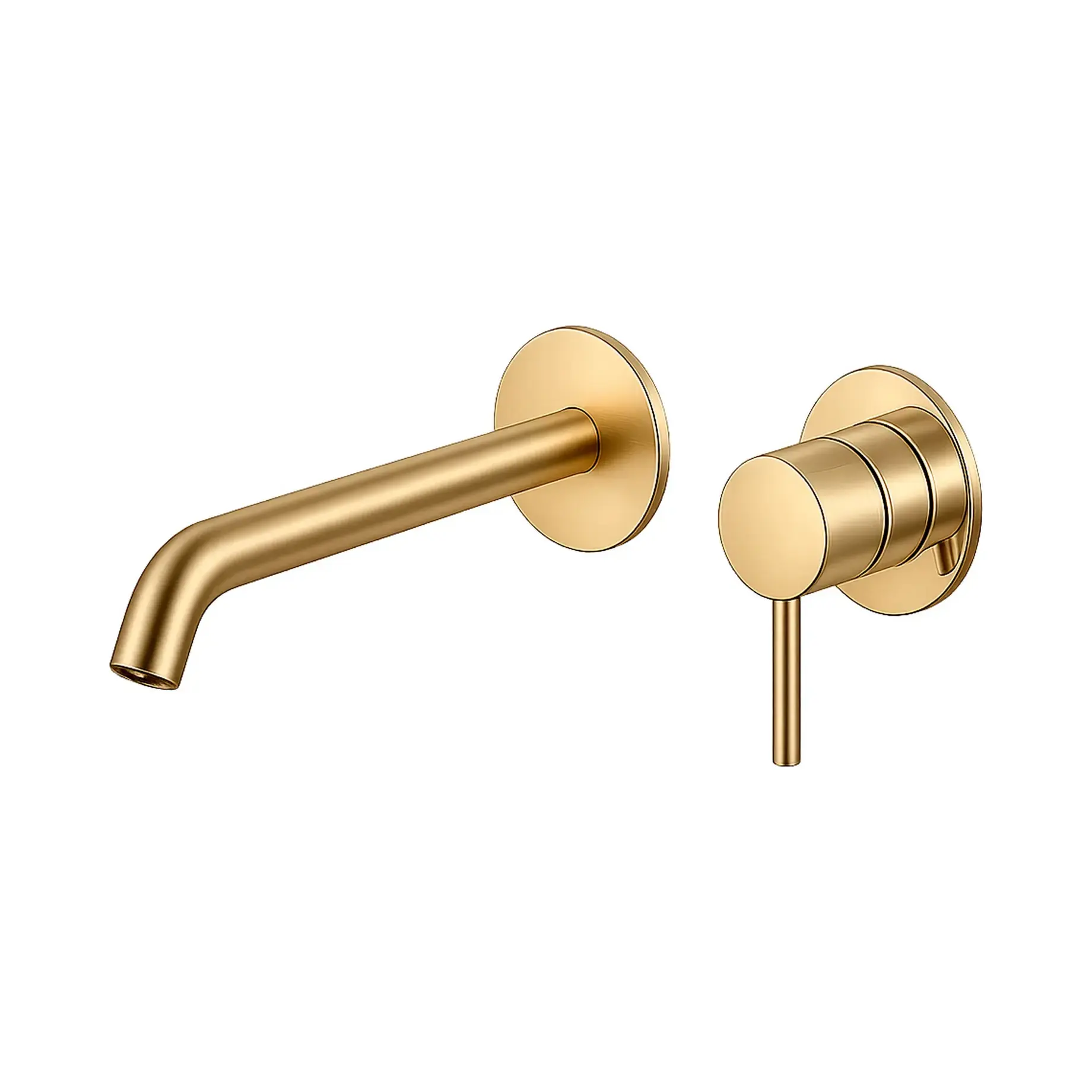 Змішувач для раковини зі стіни TRIBUTO Antoniolupi XTR201PVDS Ottone sp Brushed Brass — вид на білому тлі