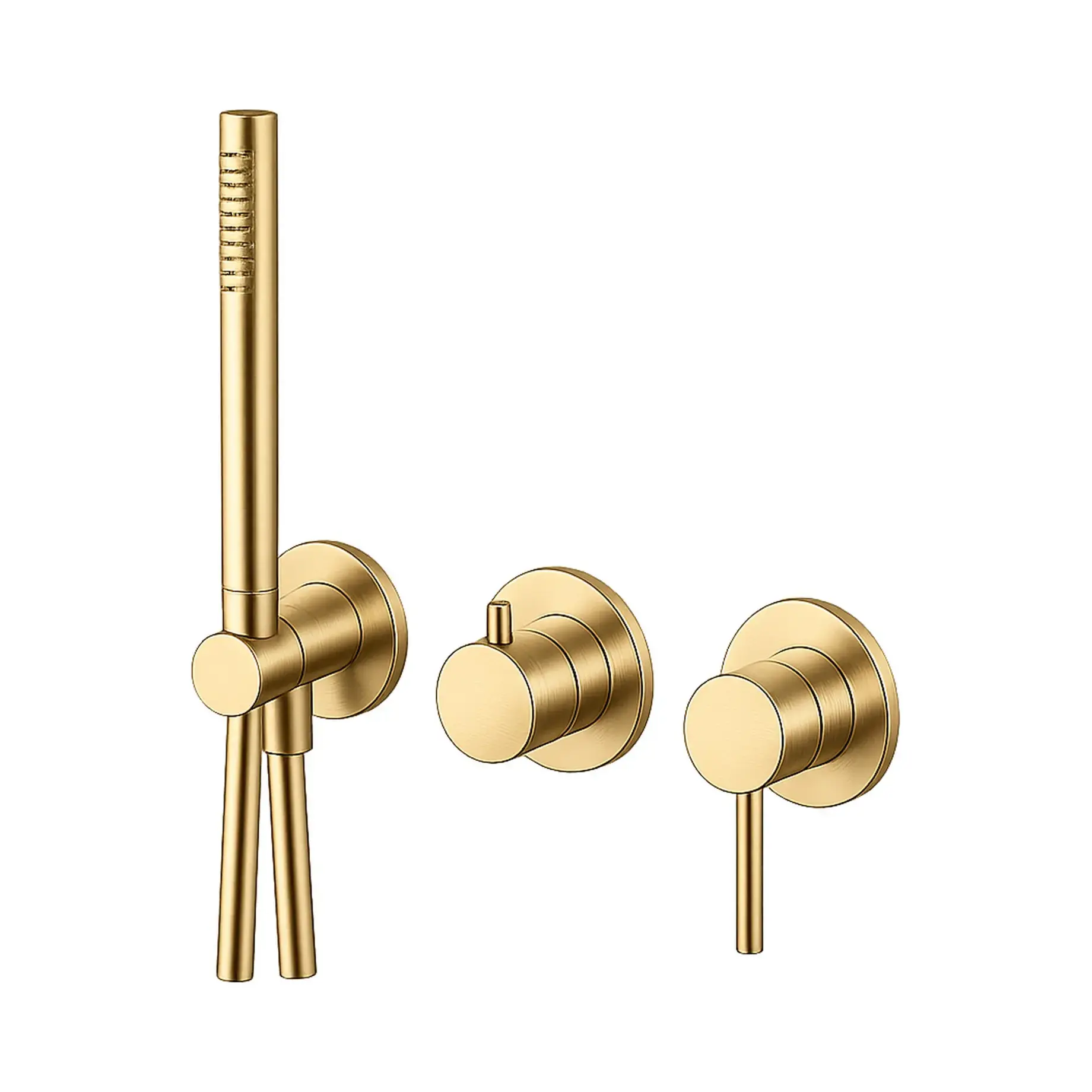 Змішувач для ванни/душа TRIBUTO з душовим гарнітуром Antoniolupi XTR655PVDS Ottone sp Brushed Brass — вид на білому тлі