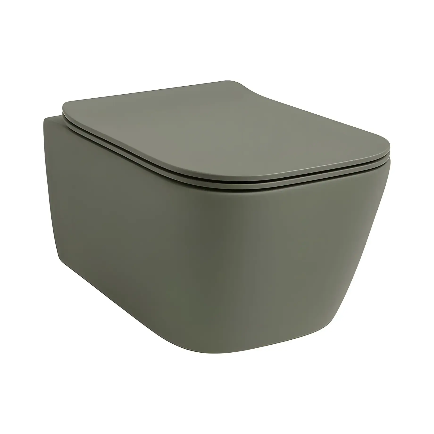 Унітаз підвісний A16 Artceram ASV00315;00 + ASA00115;71 Grey Olive Matt — вид на білому тлі