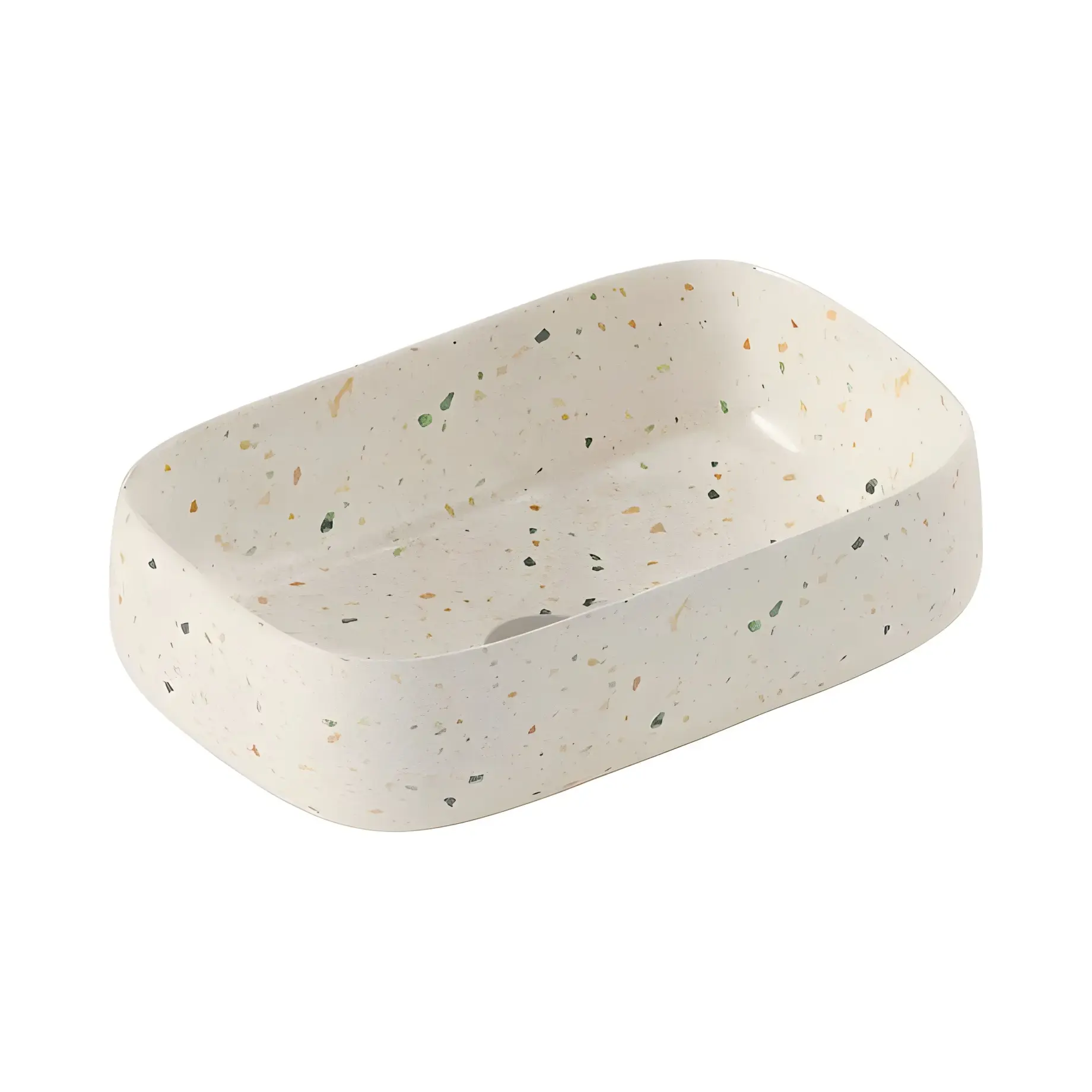 Умивальник Cognac Quadro Artceram COL008 89;34 Light Terrazzo 55 х 35 см — вид на білому тлі