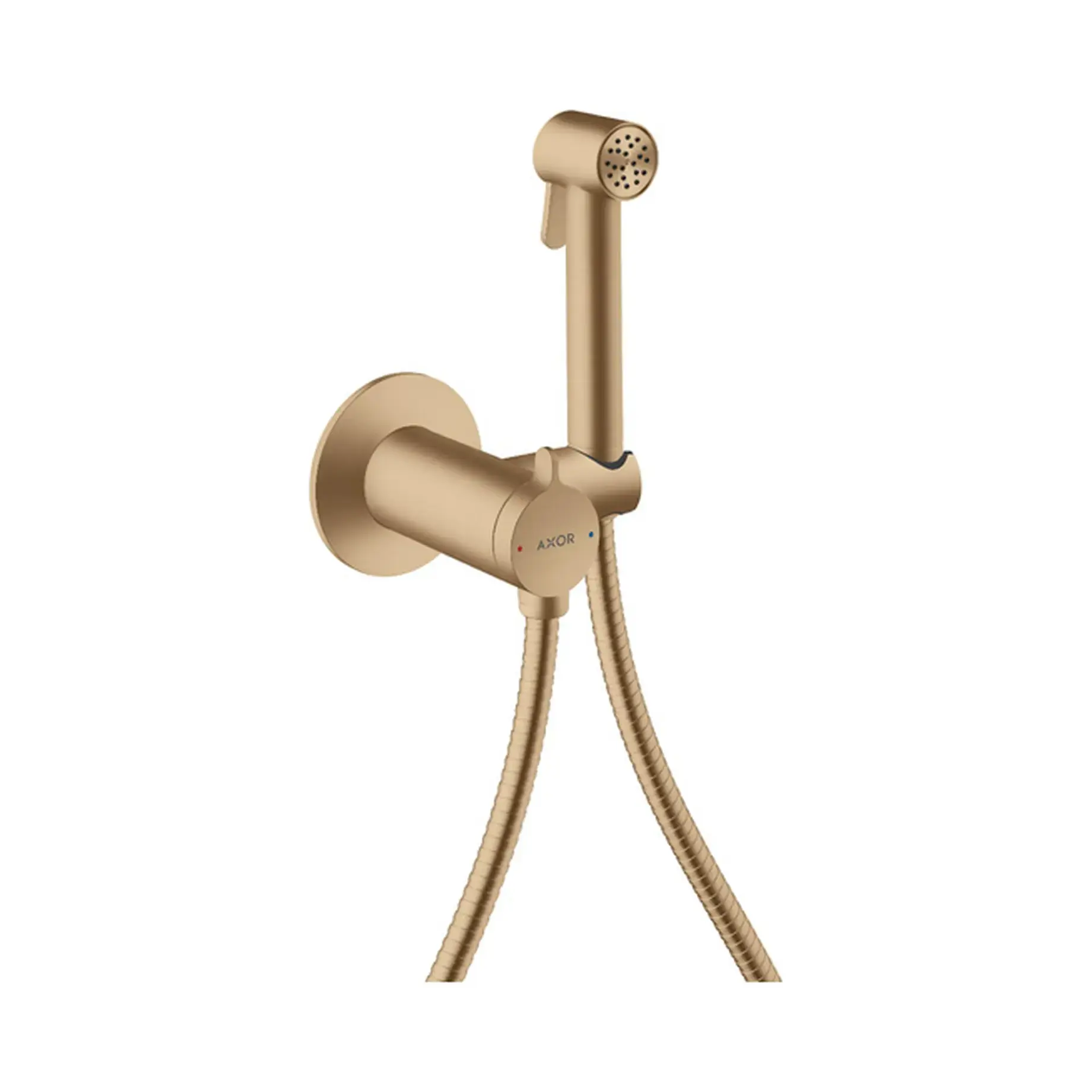 Комплект гігієнічного душу AXOR S на змішану воду Axor 29242140 Brushed Bronze — вид на білому тлі