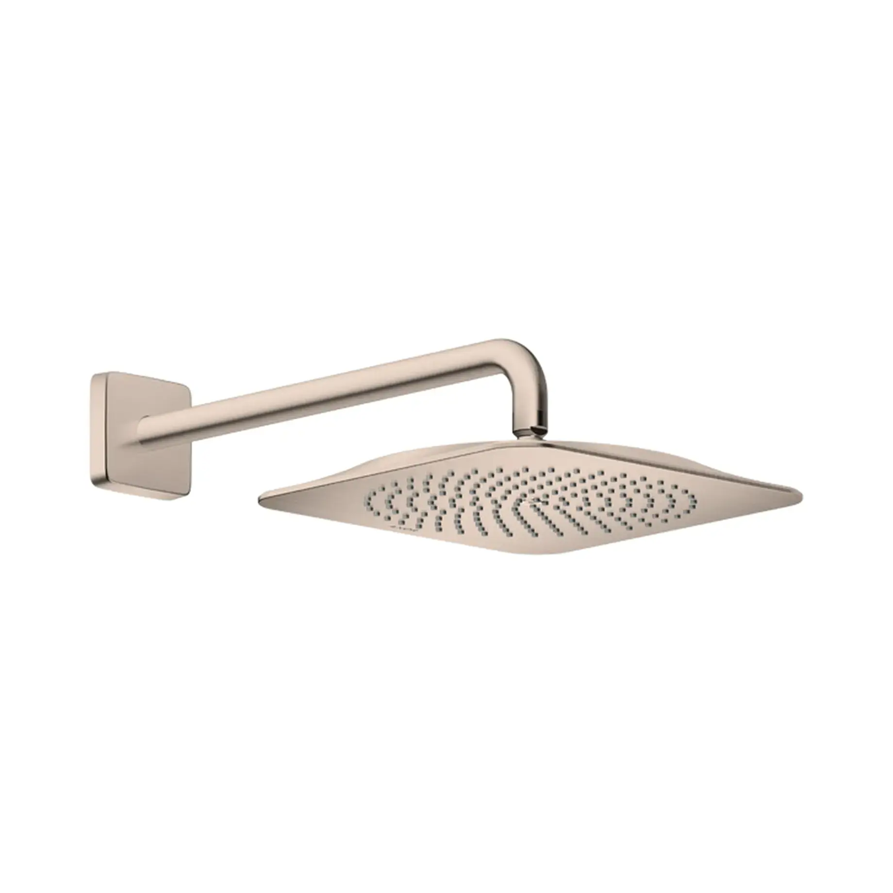 Верхній душ з кронштейном зі стіни Citterio C 1jet EcoSmart+ P Axor 28791820 Brushed Nickel — вид на білому тлі