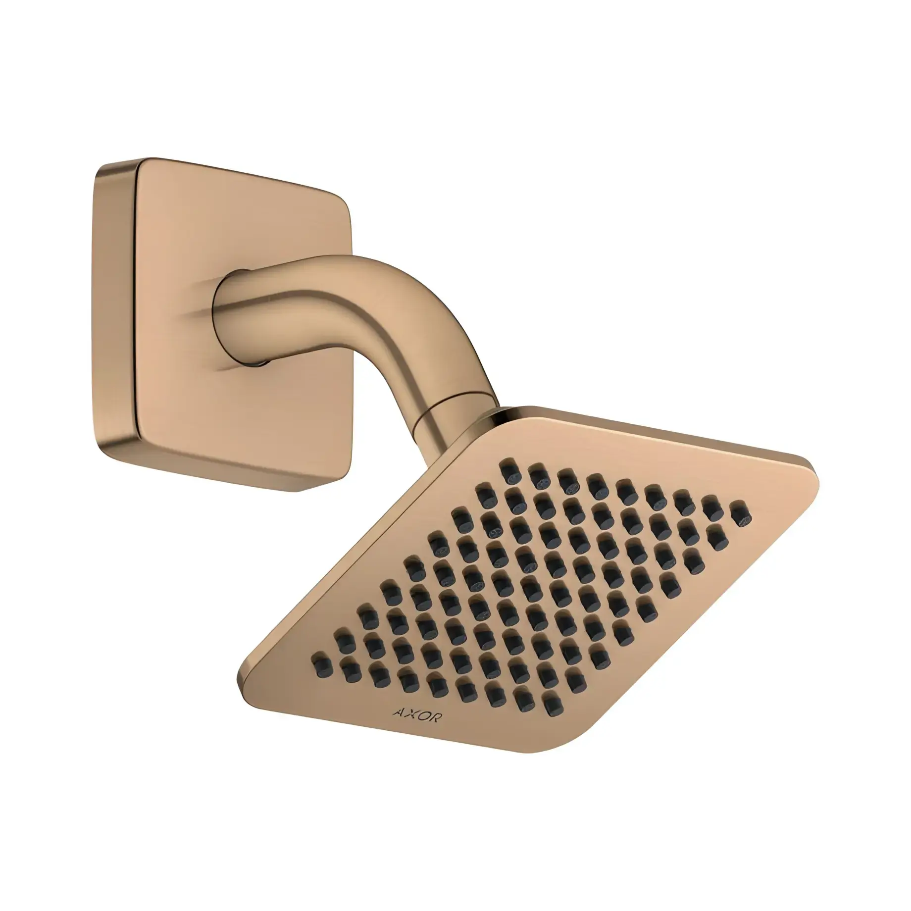 Верхній душ з кронштейном зі стіни Citterio C 1jet EcoSmart Axor 28810140 Brushed Bronze — вид на білому тлі