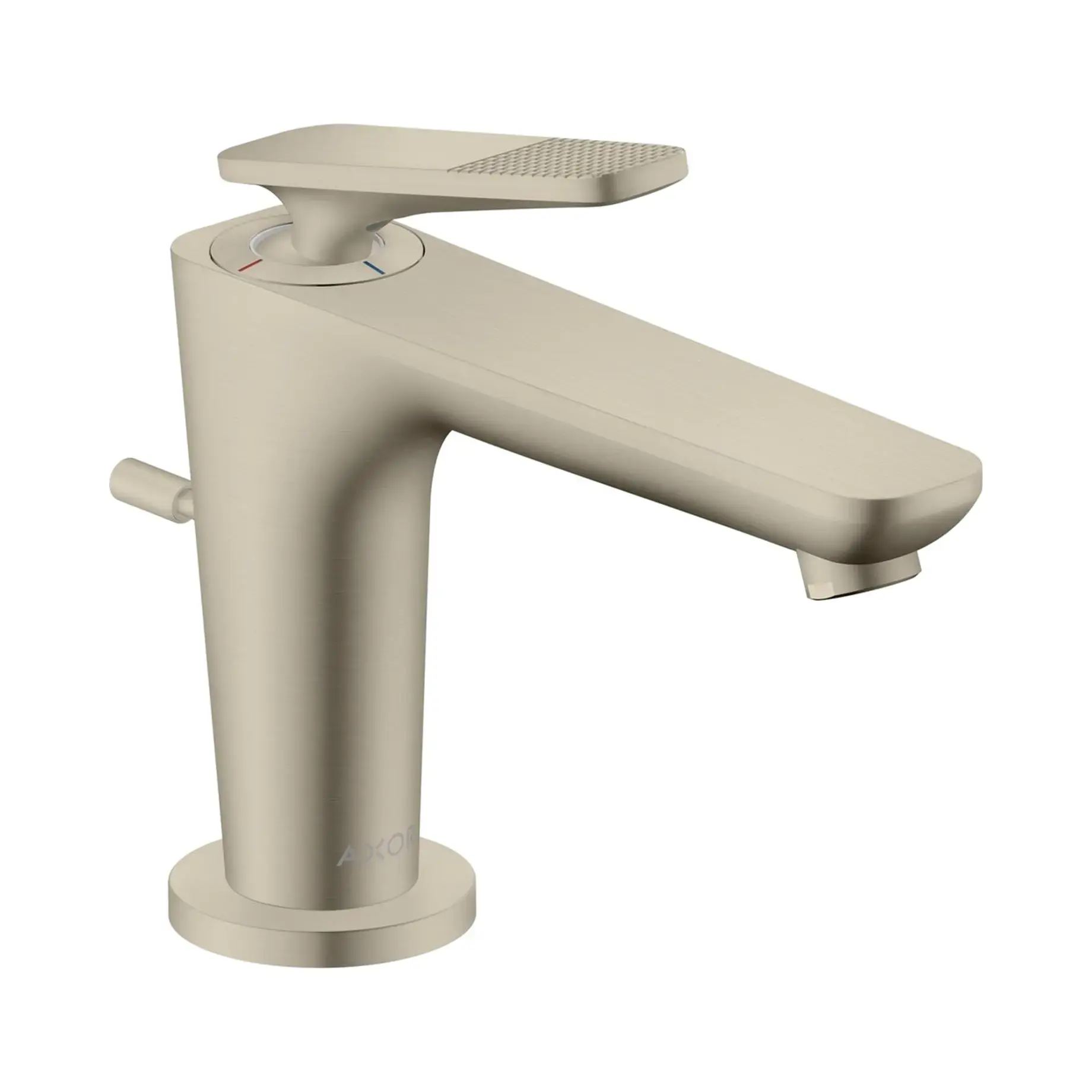 Змішувач для умивальника Citterio C 90 CoolStart з донним клапаном pop-up Axor 49011820 Brushed Nickel — вид на білому тлі