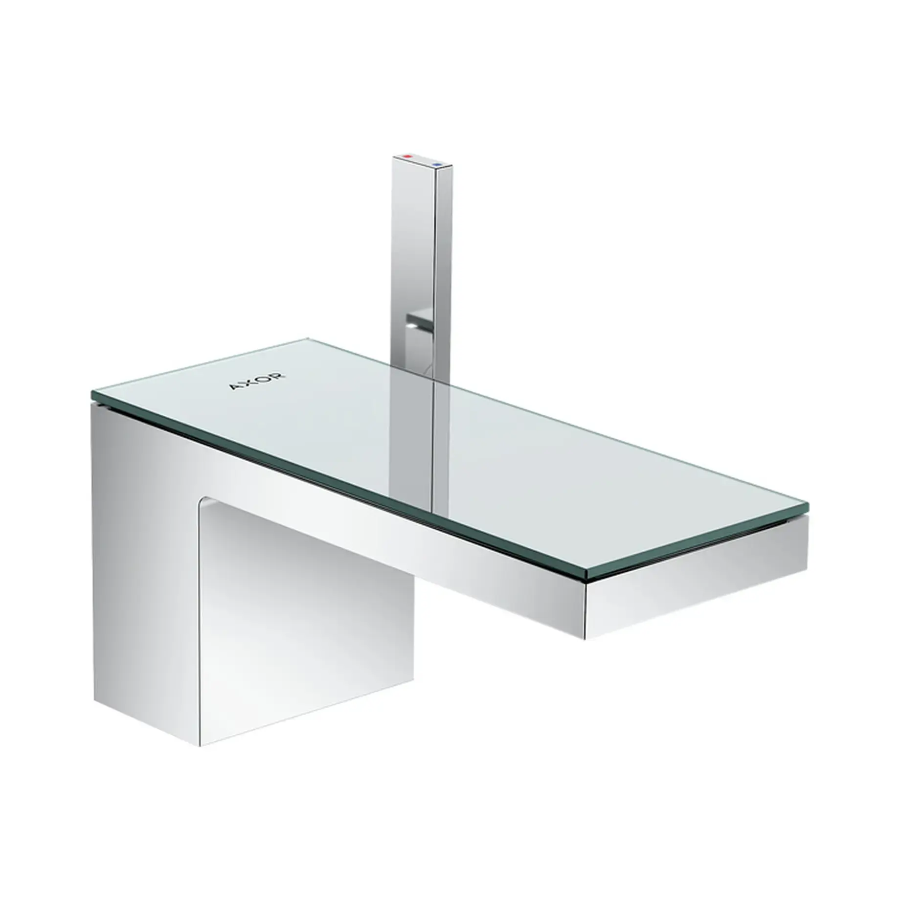 Змішувач для умивальника MyEdition 70 Axor 47010000 Chrome / Mirror Glass — вид на білому тлі