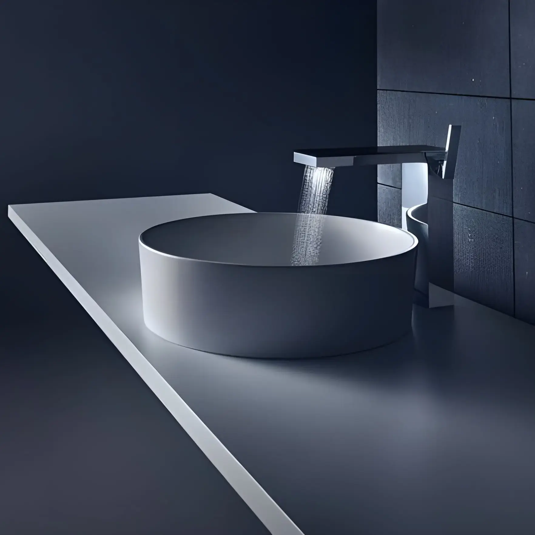 Змішувач для раковини MyEdition Axor 47020000 Chrome / Mirror Glass — вид спереду