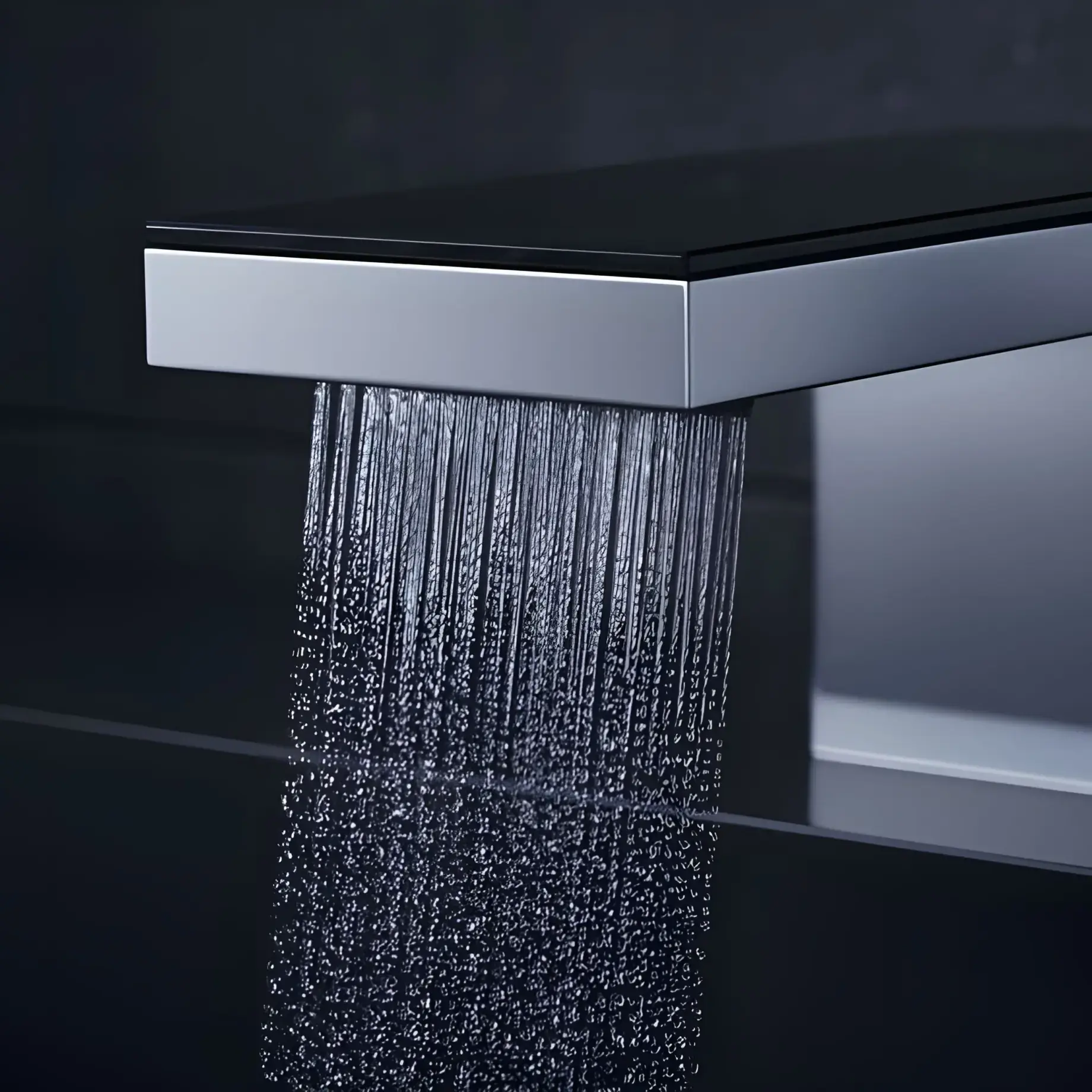 Змішувач для раковини MyEdition Axor 47020600 Chrome / Black Glass — бічний ракурс
