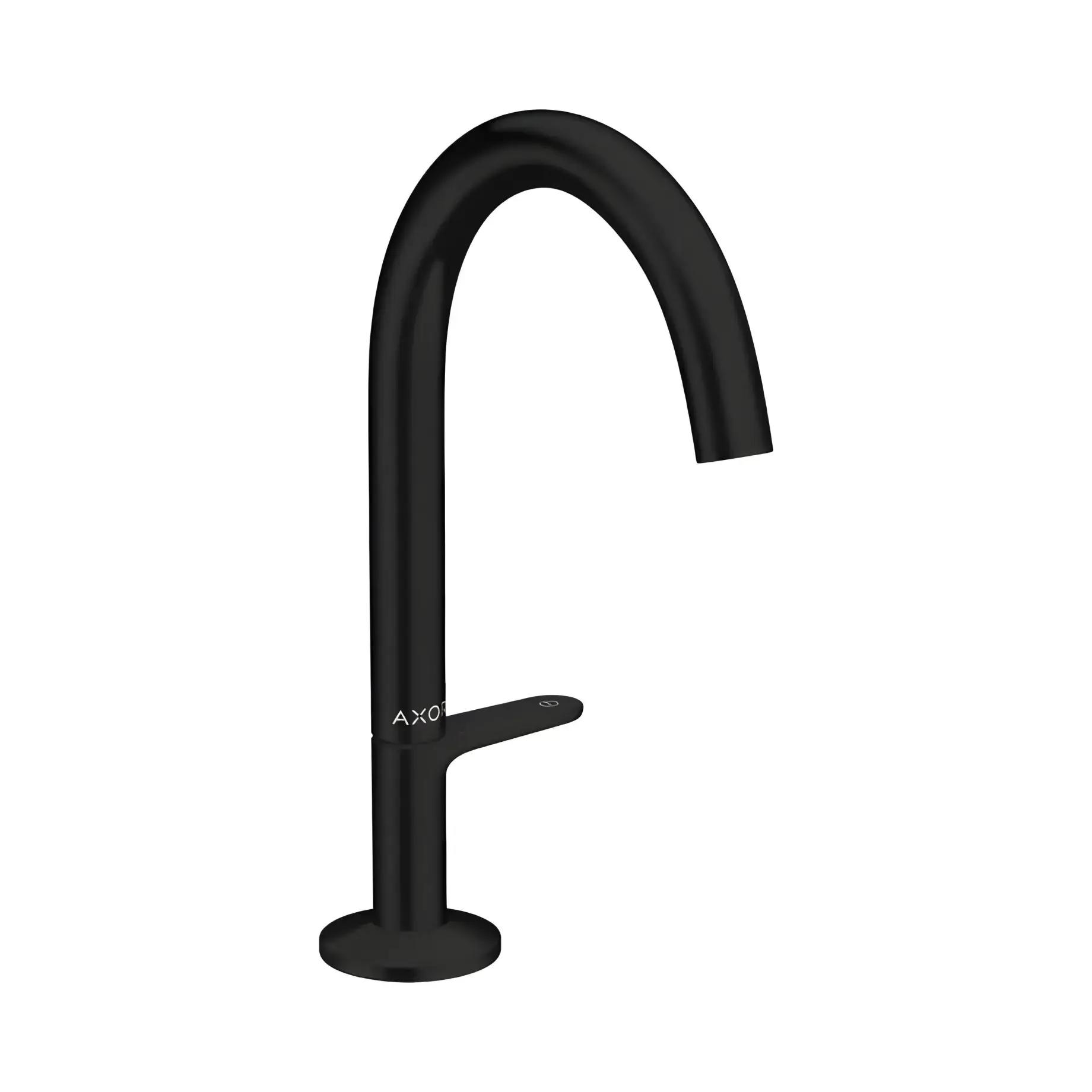 Змішувач  для умивальника One Select 170 з донним клапаном push-open Axor 48020670 Matt Black — вид на білому тлі