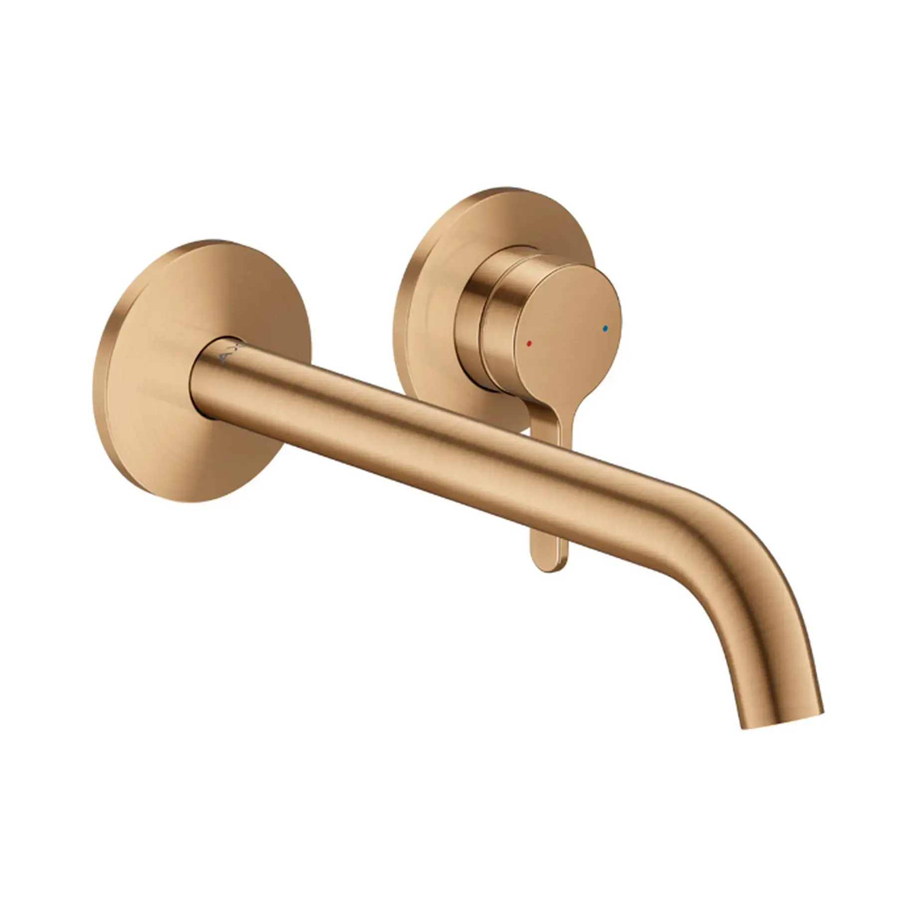 Змішувач для умивальника зі стіни One 220 Axor 48120140 Brushed Bronze — вид на білому тлі