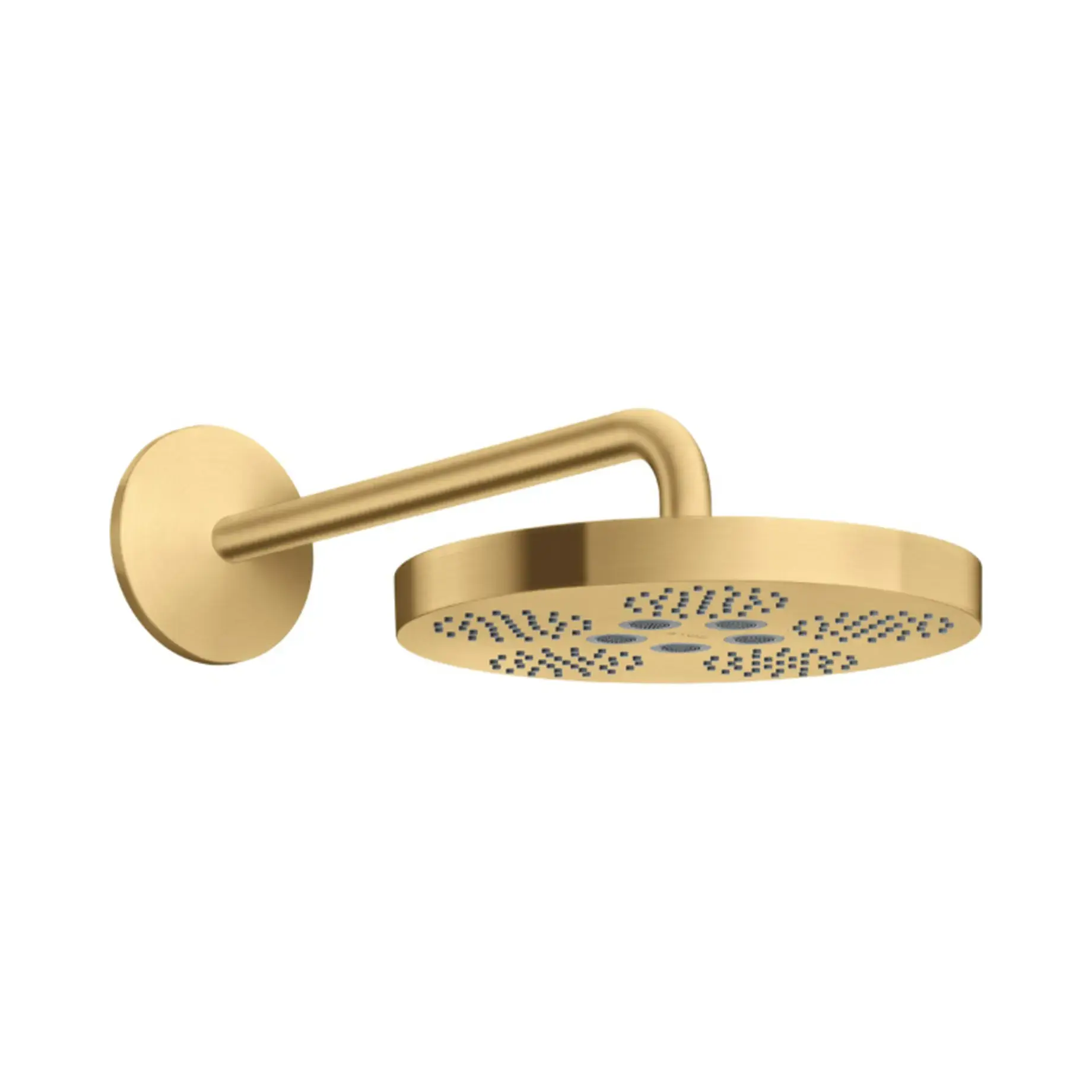 Верхній душ зі стіновим кронштейном One 280 1jet Axor 48491250 Brushed Gold Optic — вид на білому тлі