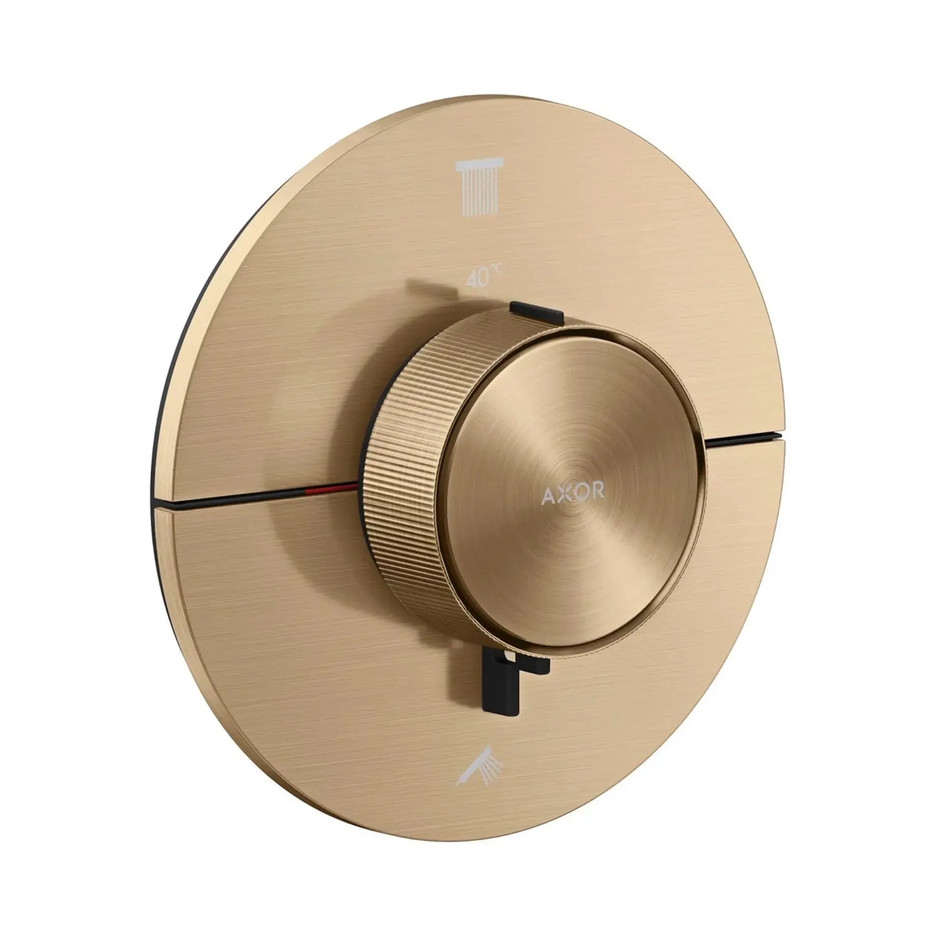Термостат прихованого монтажу на 2 функції ShowerSelect ID Round Axor 36750140 Brushed Bronze — вид на білому тлі