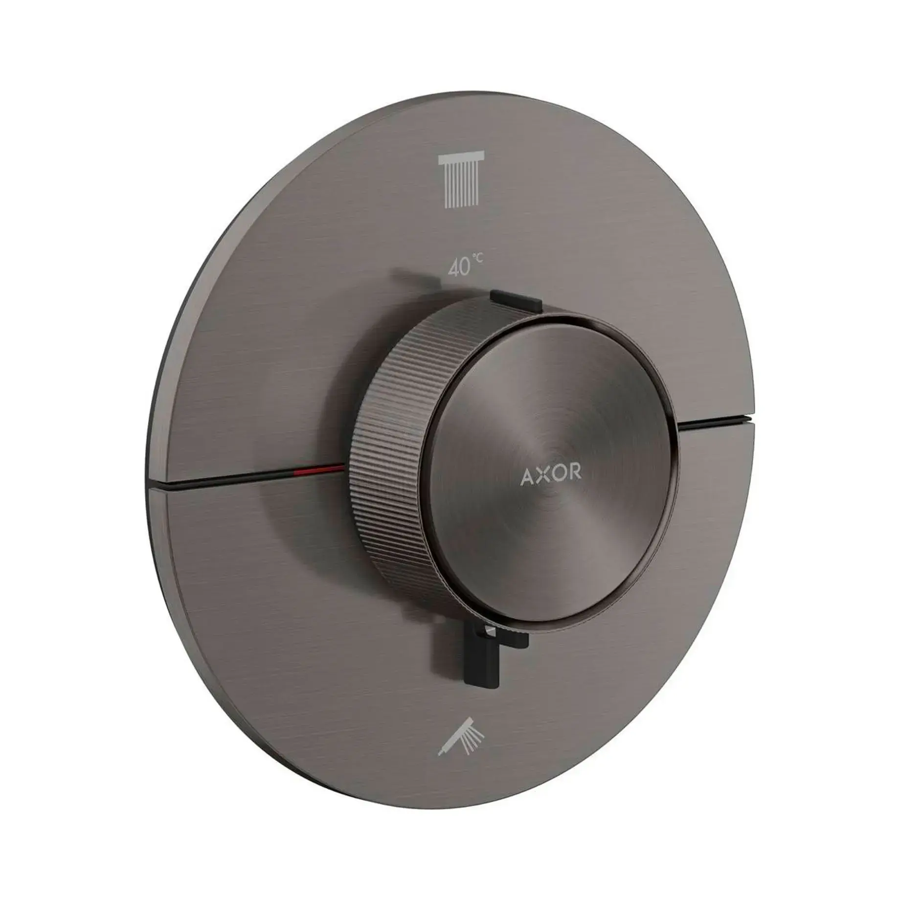 Термостат прихованого монтажу на 2 функції ShowerSelect ID Round Axor 36750340 Brushed Black Chrome — вид на білому тлі