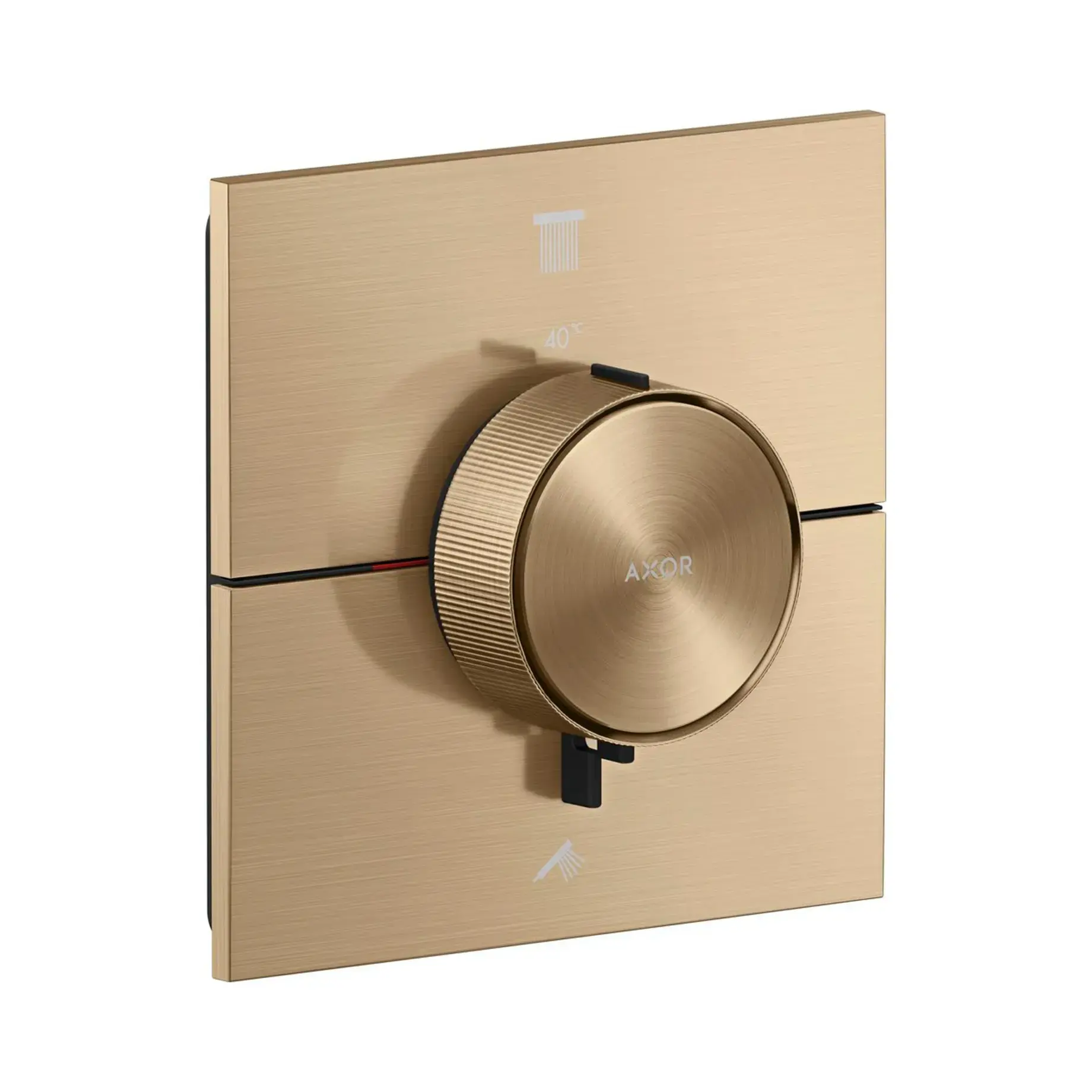 Термостат прихованого монтажу на 2 функції ShowerSelect ID Square Axor 36752140 Brushed Bronze — вид на білому тлі