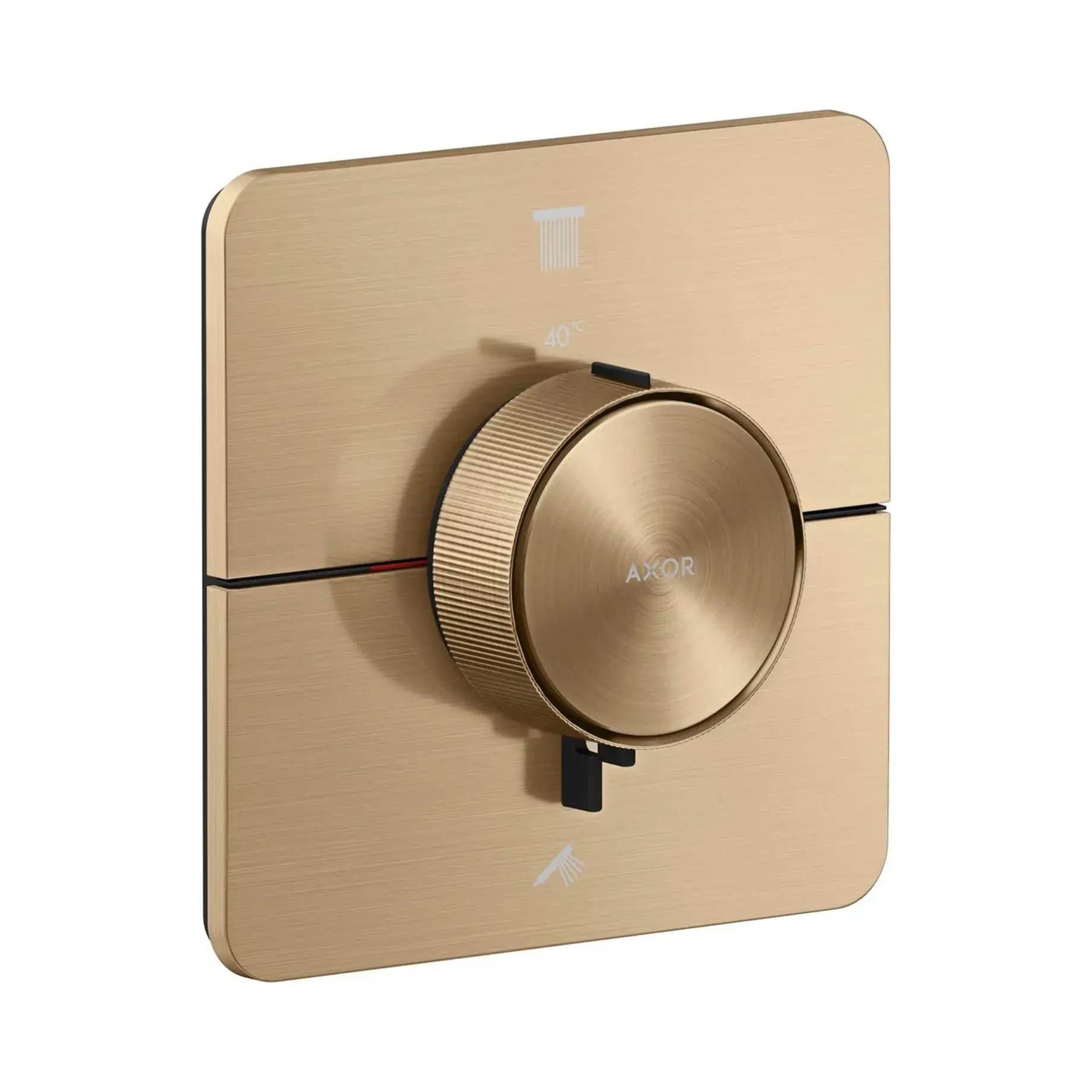 Термостат прихованого монтажу на 2 функції ShowerSelect ID Softsquare Axor 36754140 Brushed Bronze — вид на білому тлі
