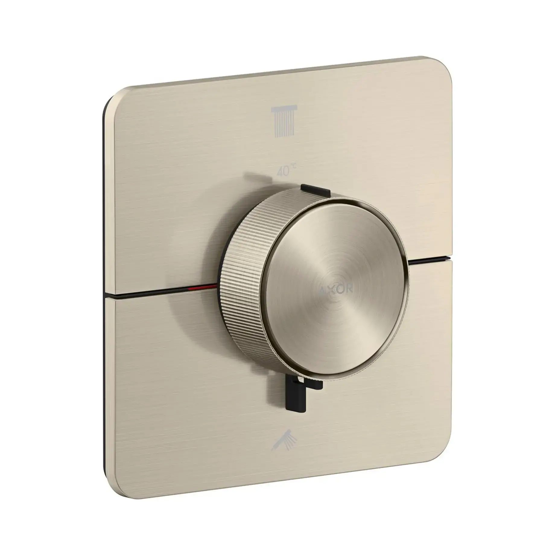 Термостат прихованого монтажу на 2 функції ShowerSelect ID Softsquare Axor 36754820 Brushed Nickel — вид на білому тлі