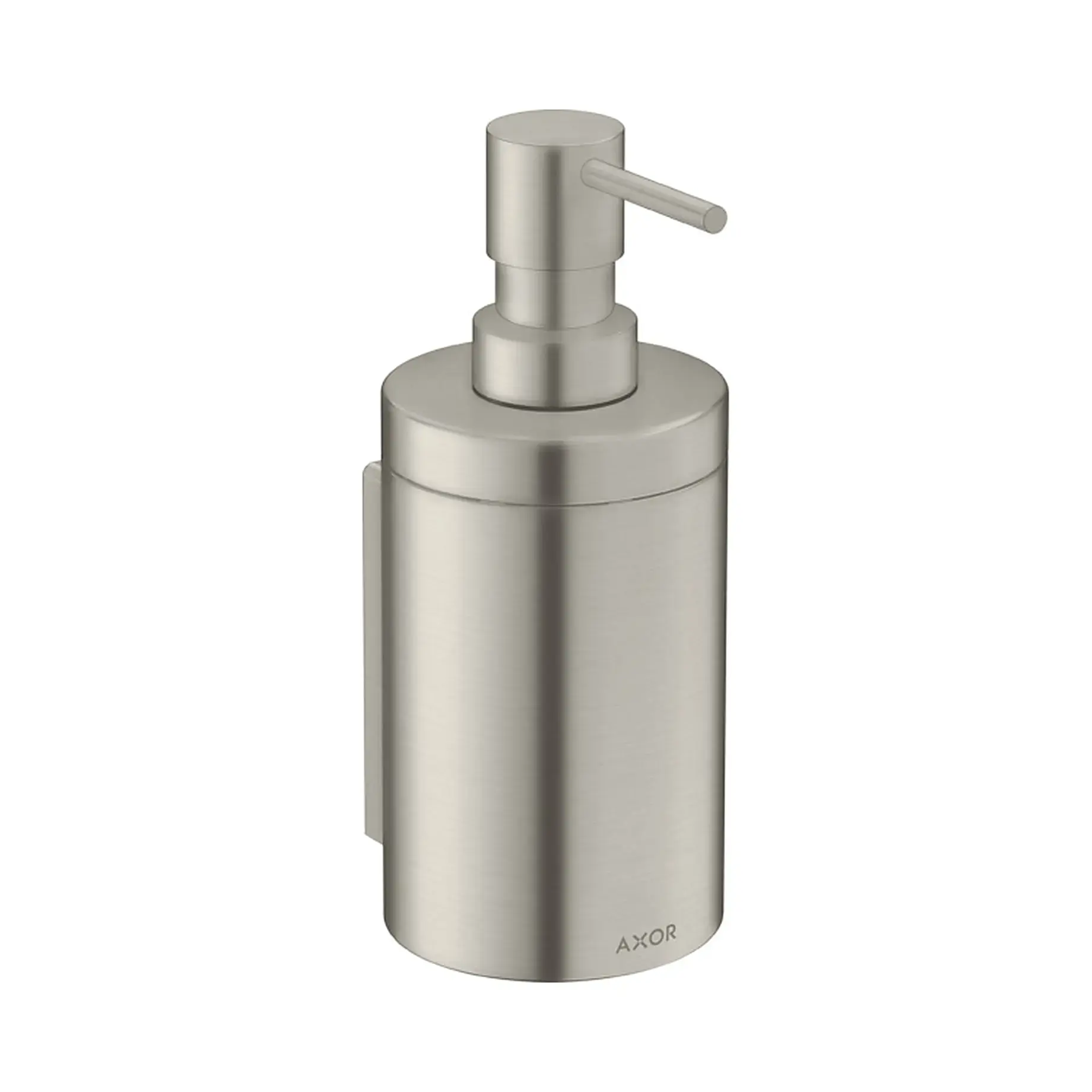 Дозатор рідкого мила Universal Circular Axor 42810800 Stainless Steel Optic — вид на білому тлі