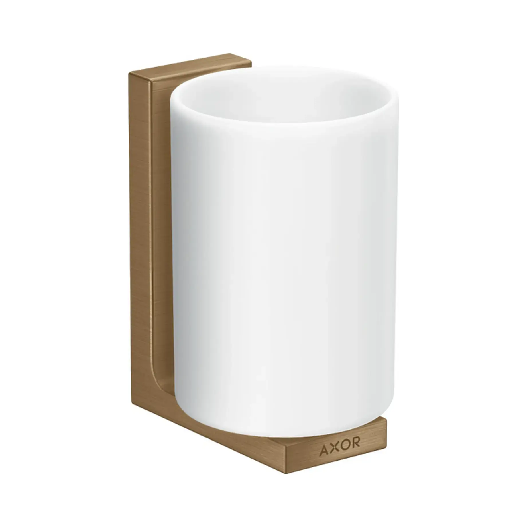Склянка підвісна Universal Rectangular Axor 42604140 Brushed Bronze — вид на білому тлі
