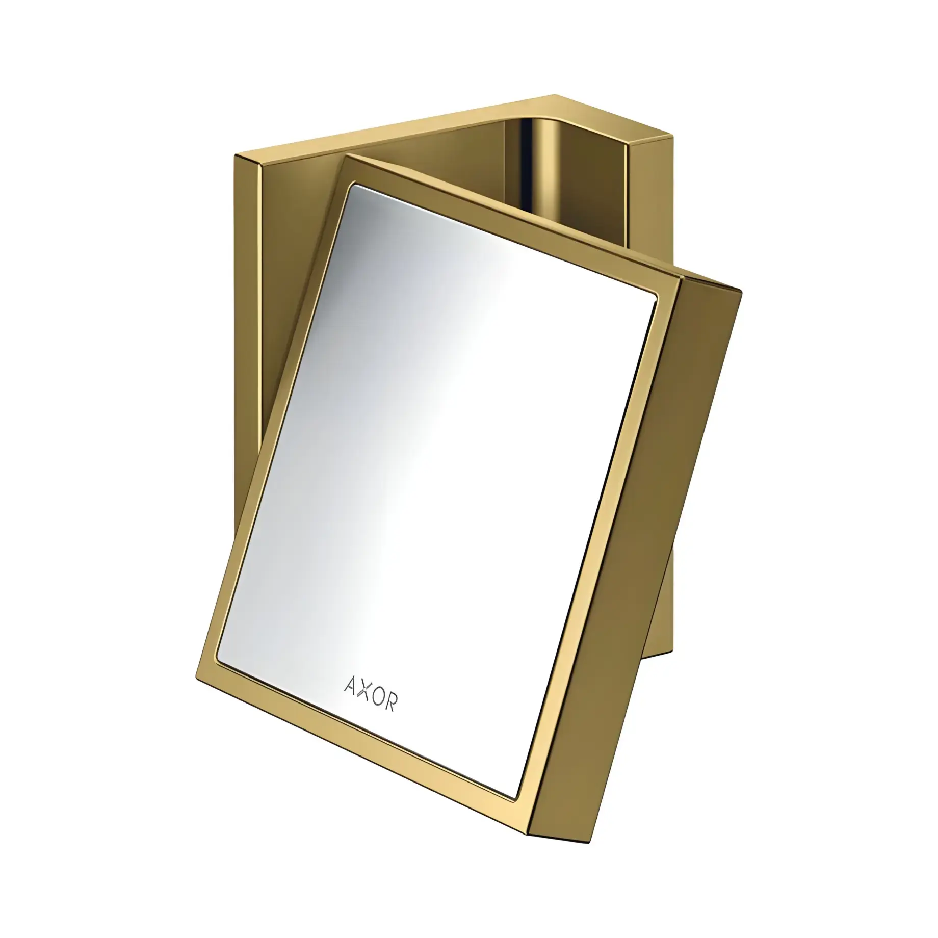 Дзеркало для гоління Universal Rectangular Axor 42649990 Polished Gold Optic — вид на білому тлі