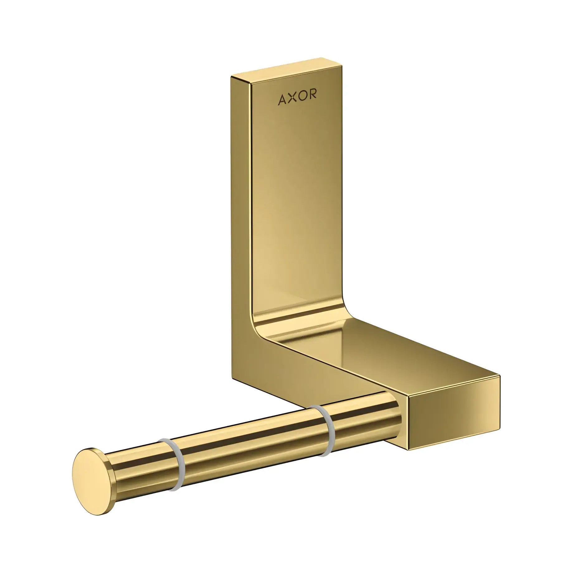 Тримач туалетного паперу Universal Rectangular Axor 42656990 Polished Gold Optic — вид на білому тлі