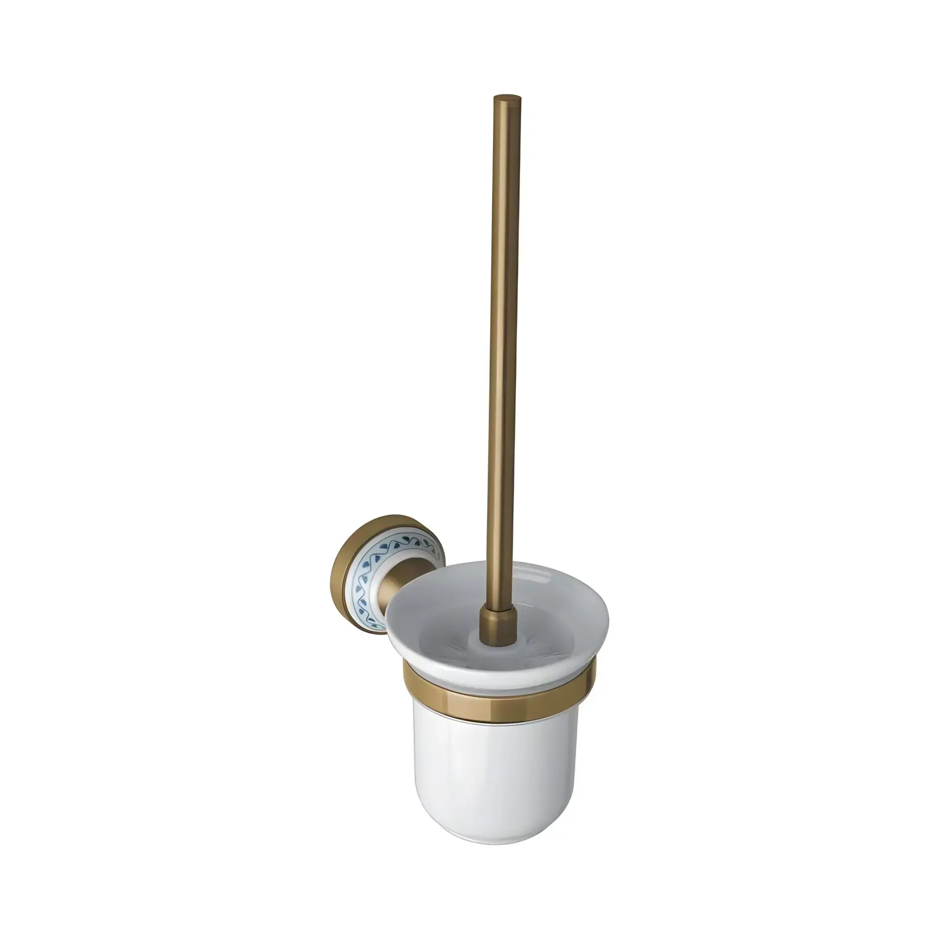 Туалетна щітка з тримачем Kera Bemeta 144713017 White / Bronze — вид на білому тлі