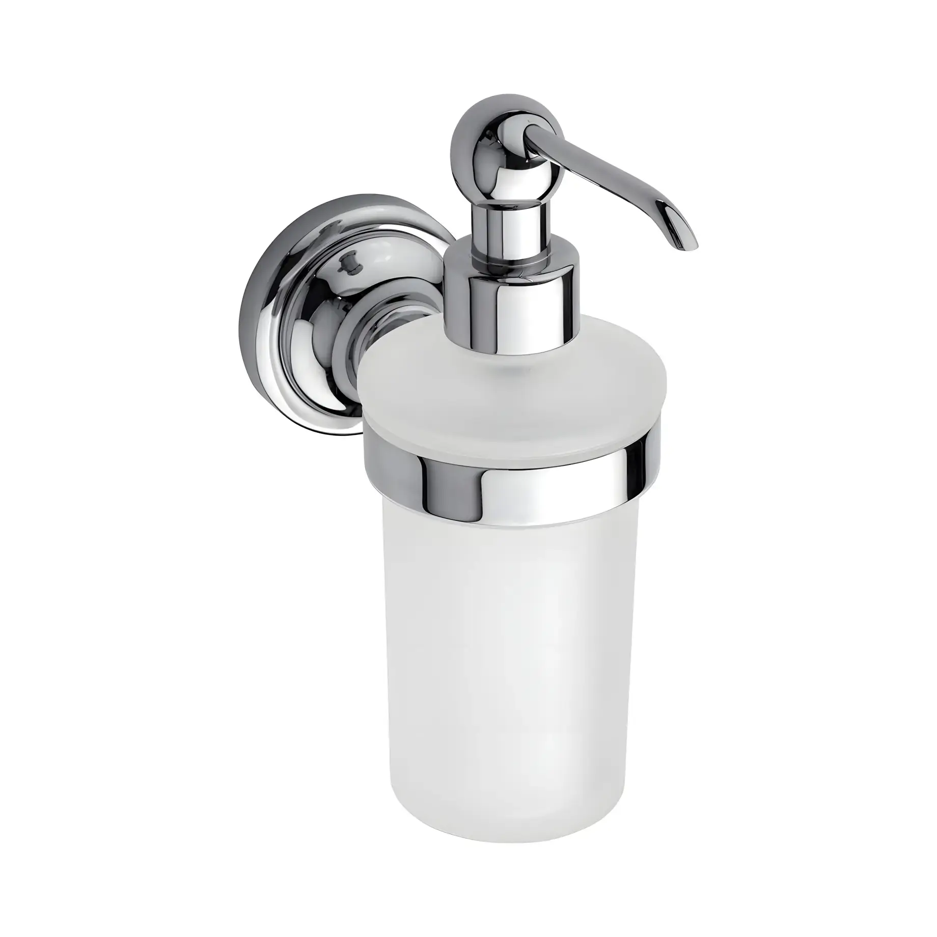 Дозатор для рідкого мила Retro Bemeta 144309012 White / Chrome — вид на білому тлі