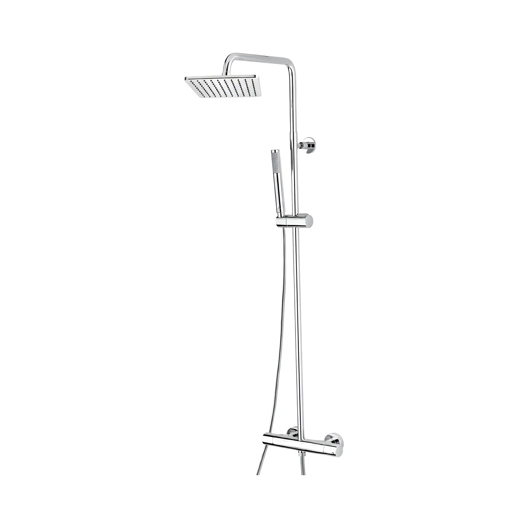 Душова система з термостатом Cosmo Bossini L10103000030008 Chrome 23 х 23 см — вид на білому тлі