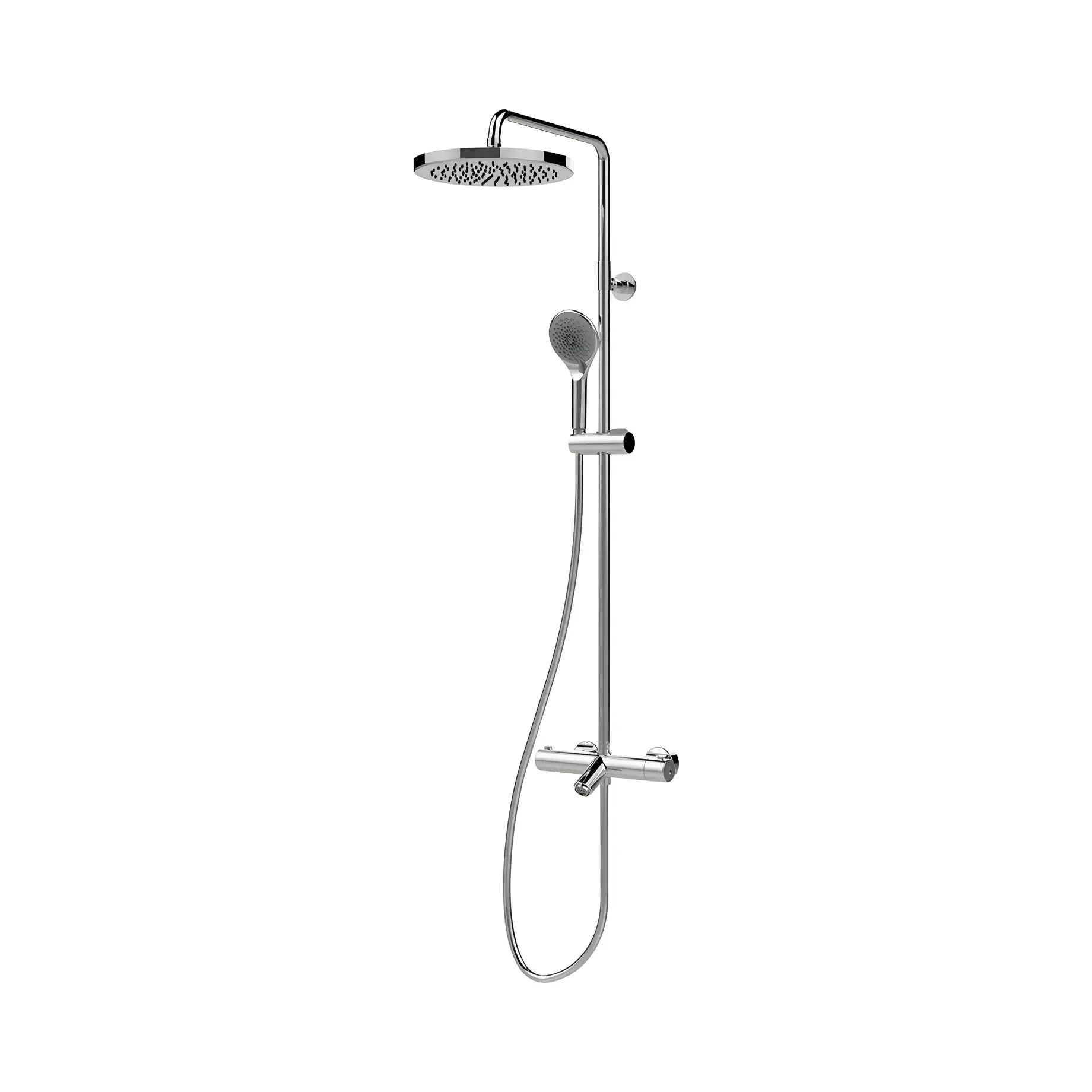 Душова система з термостатом Elios Bossini L10402001030008 Chrome Ø25 см — вид на білому тлі