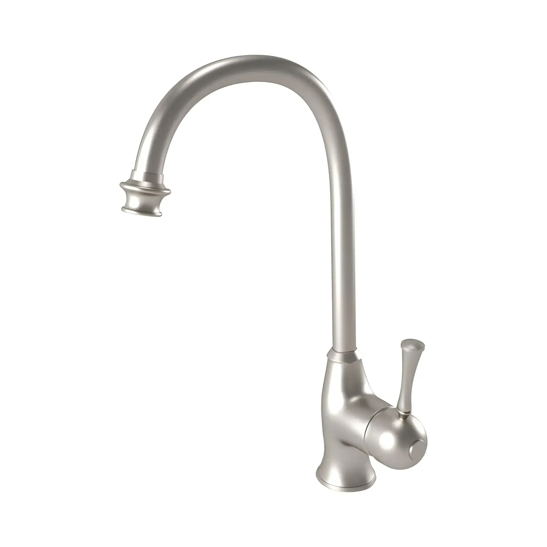 Змішувач для кухні Denver Bugnatese 6481NS Nickel Brushed — вид на білому тлі