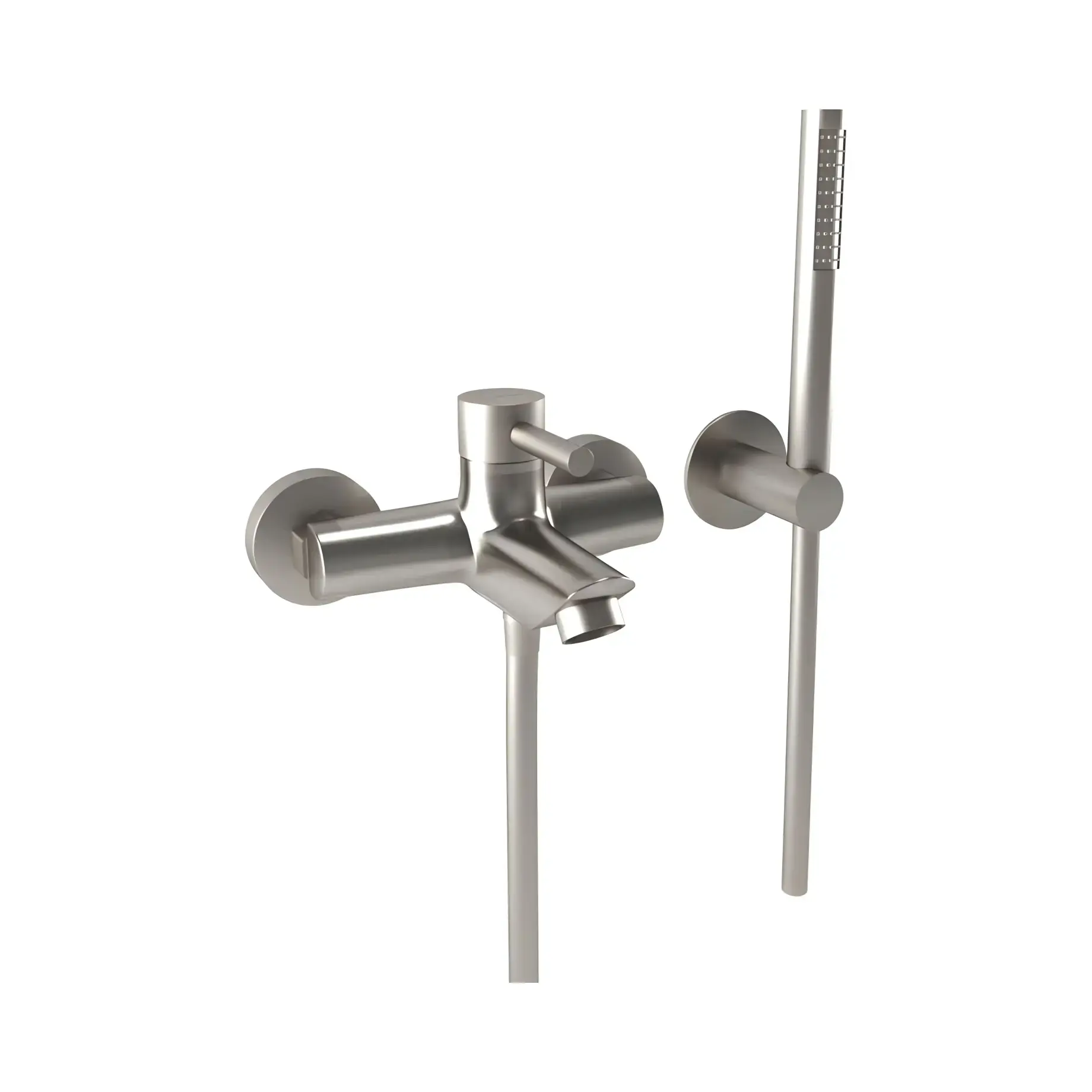 Змішувач для ванни Kobuk Bugnatese 2202NS Nickel Brushed — вид на білому тлі