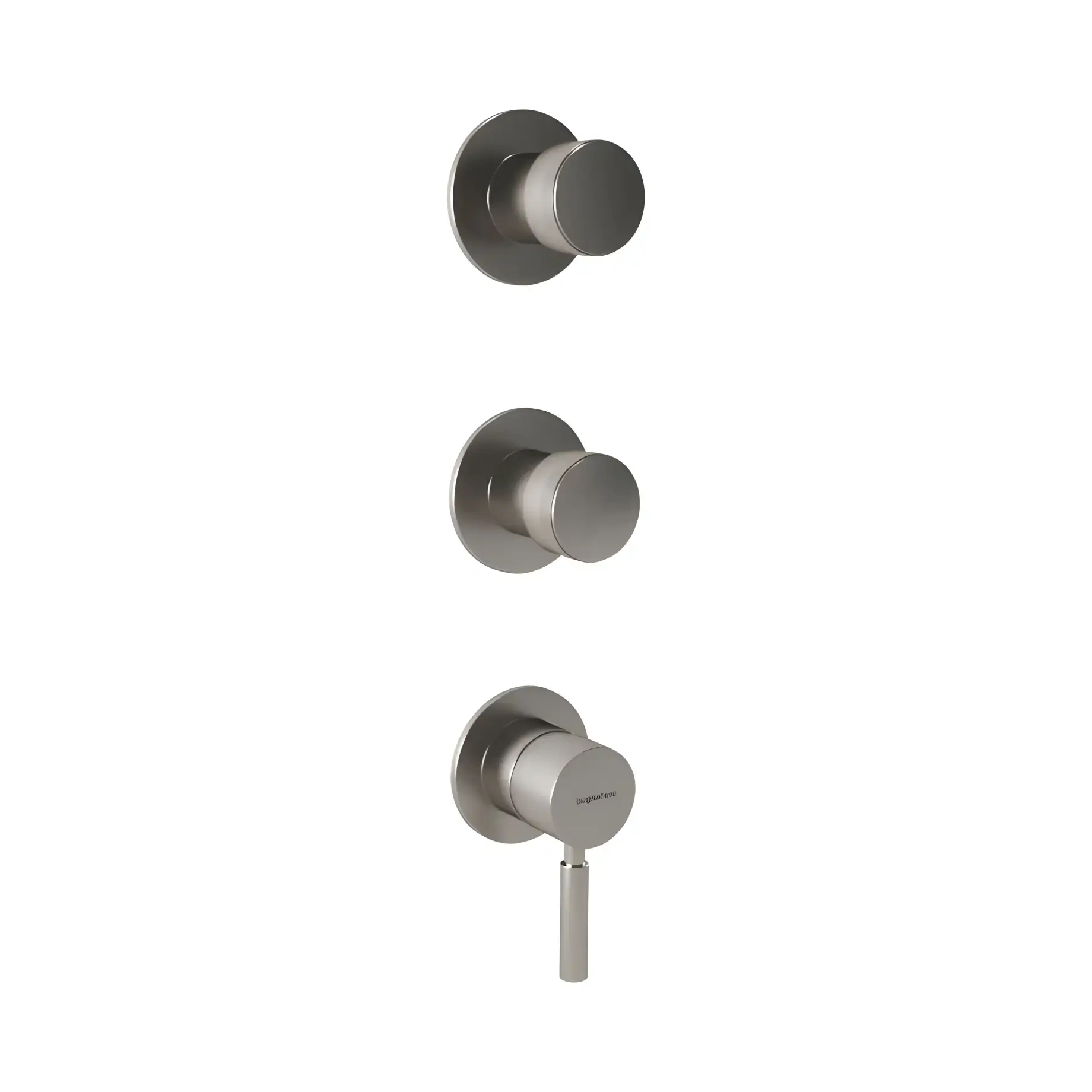 Змішувач для душу Kobuk Bugnatese 2205NS Nickel Brushed — вид на білому тлі