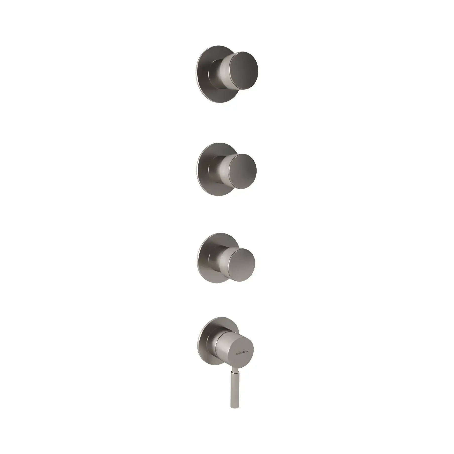 Змішувач для душу Kobuk Bugnatese 2207NS Nickel Brushed — вид на білому тлі