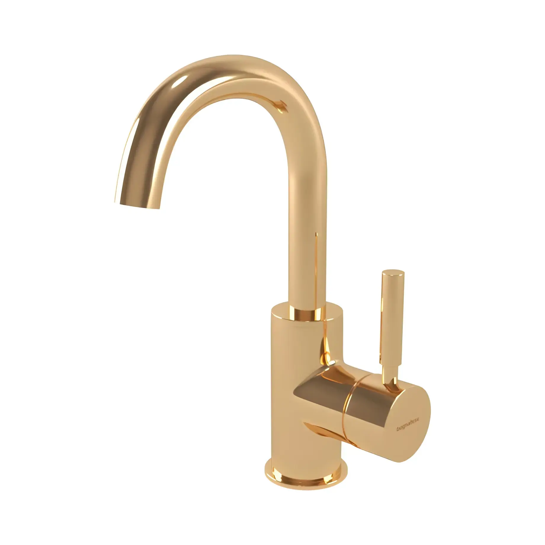 Змішувач для раковини Kobuk Bugnatese 2213SON Natural Brass — вид на білому тлі