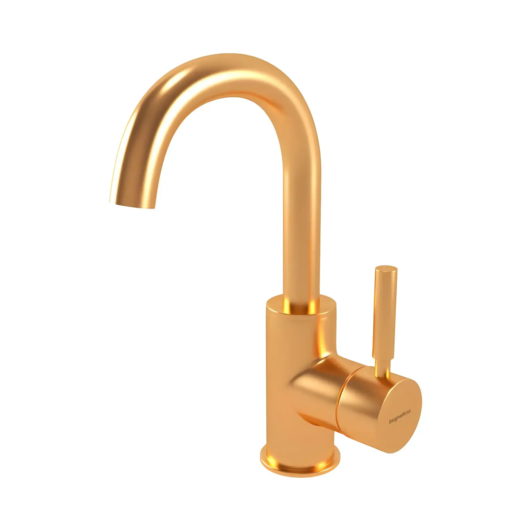 Змішувач для раковини Kobuk Bugnatese 2213SOS Gold Brushed — вид на білому тлі