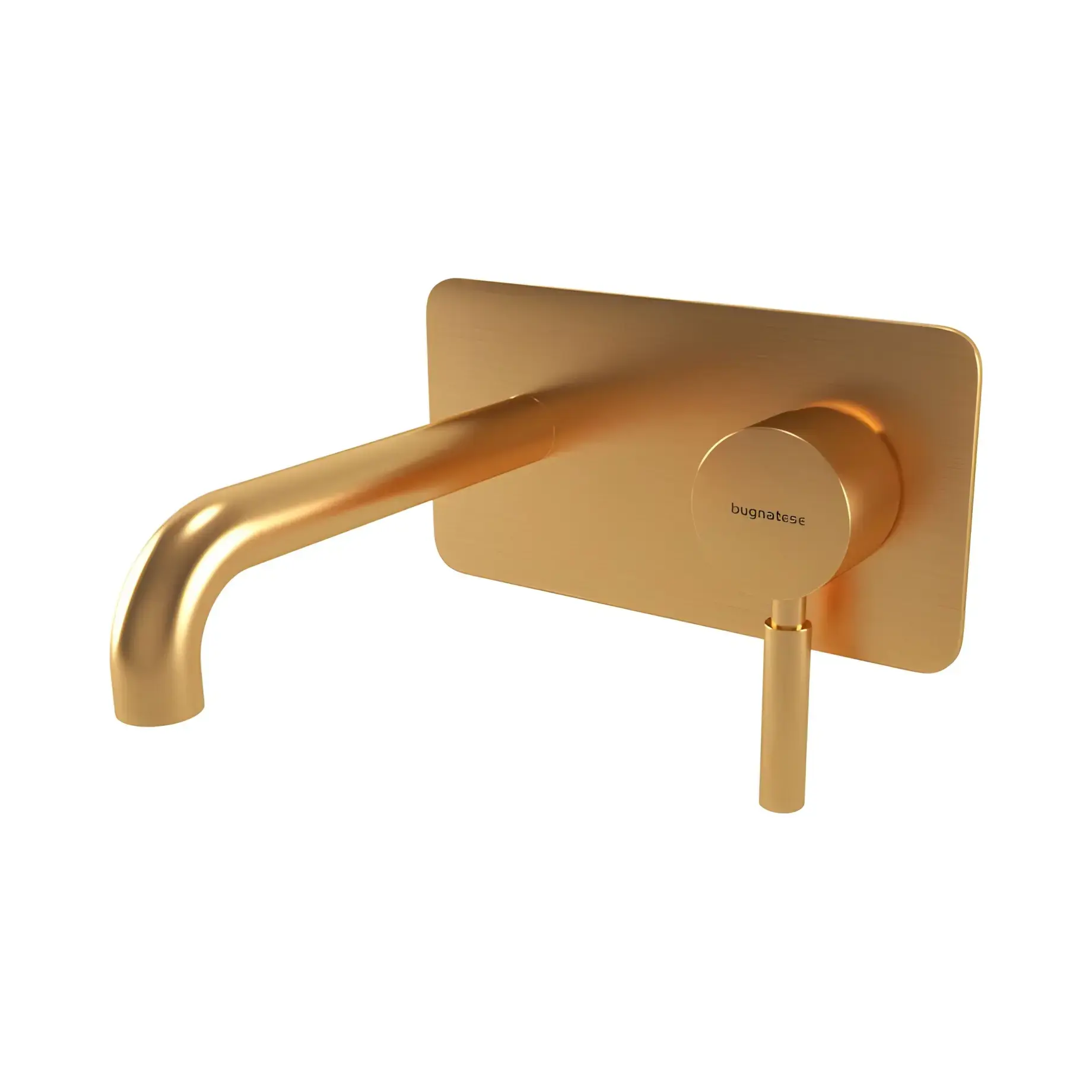 Змішувач для раковини Kobuk Bugnatese 2243OS Gold Brushed — вид на білому тлі