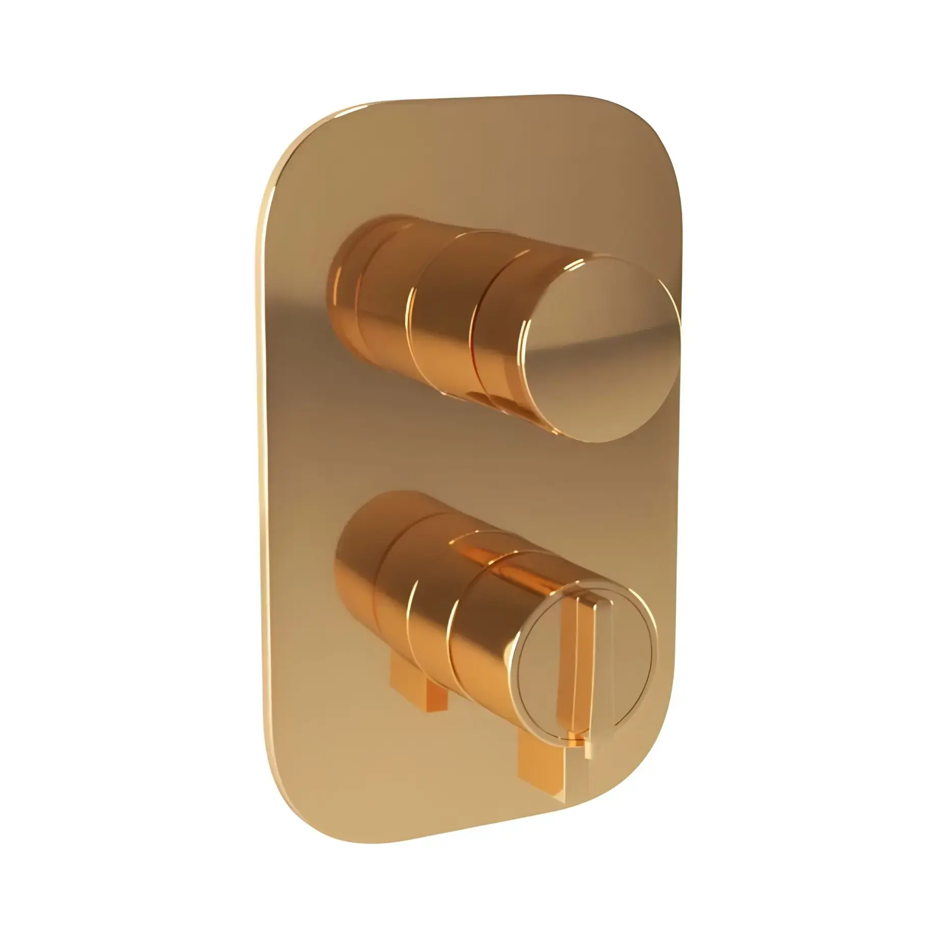 Термостат для душу Kobuk Bugnatese 2253ON Natural Brass — вид на білому тлі
