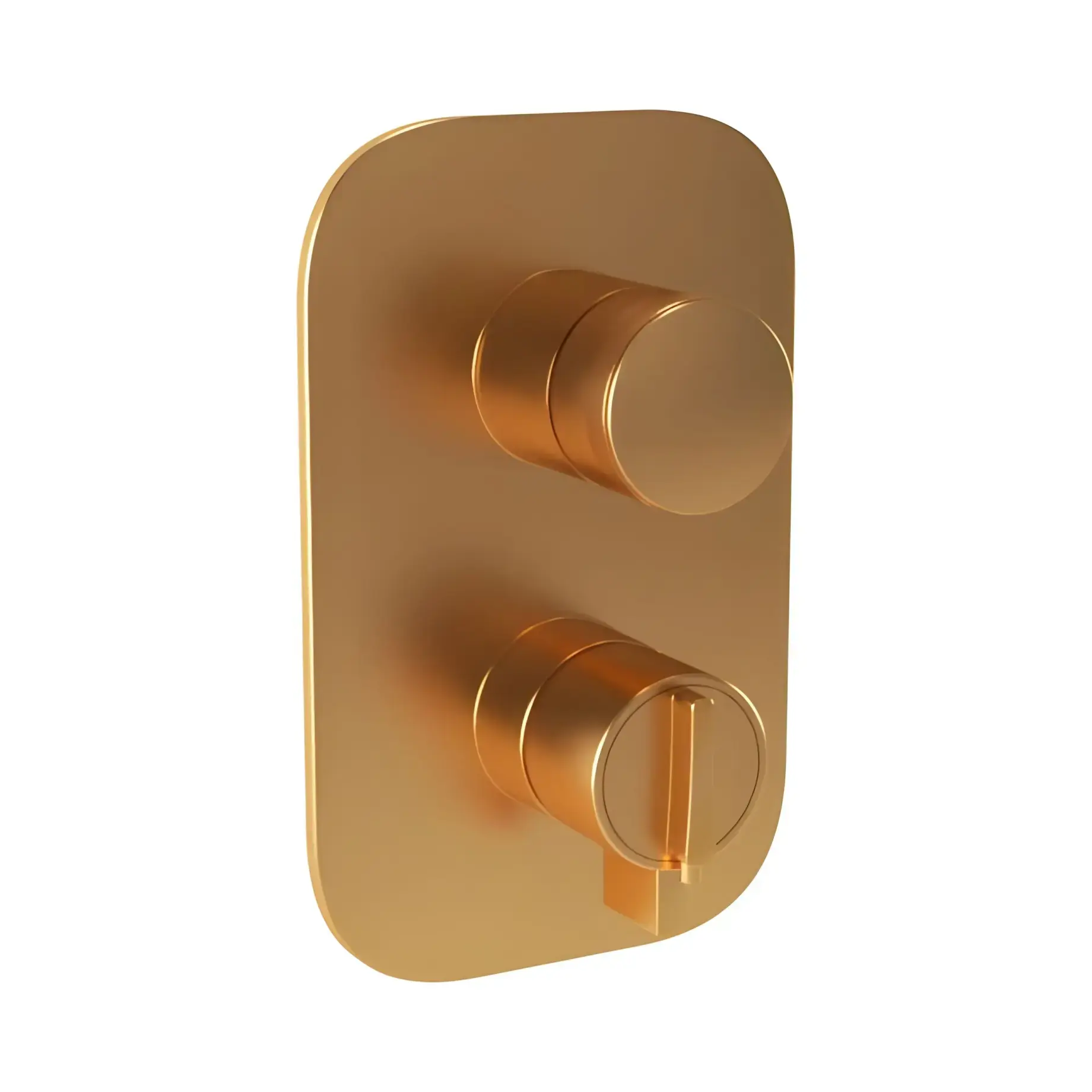 Термостат для душу Kobuk Bugnatese 2253OS Gold Brushed — вид на білому тлі