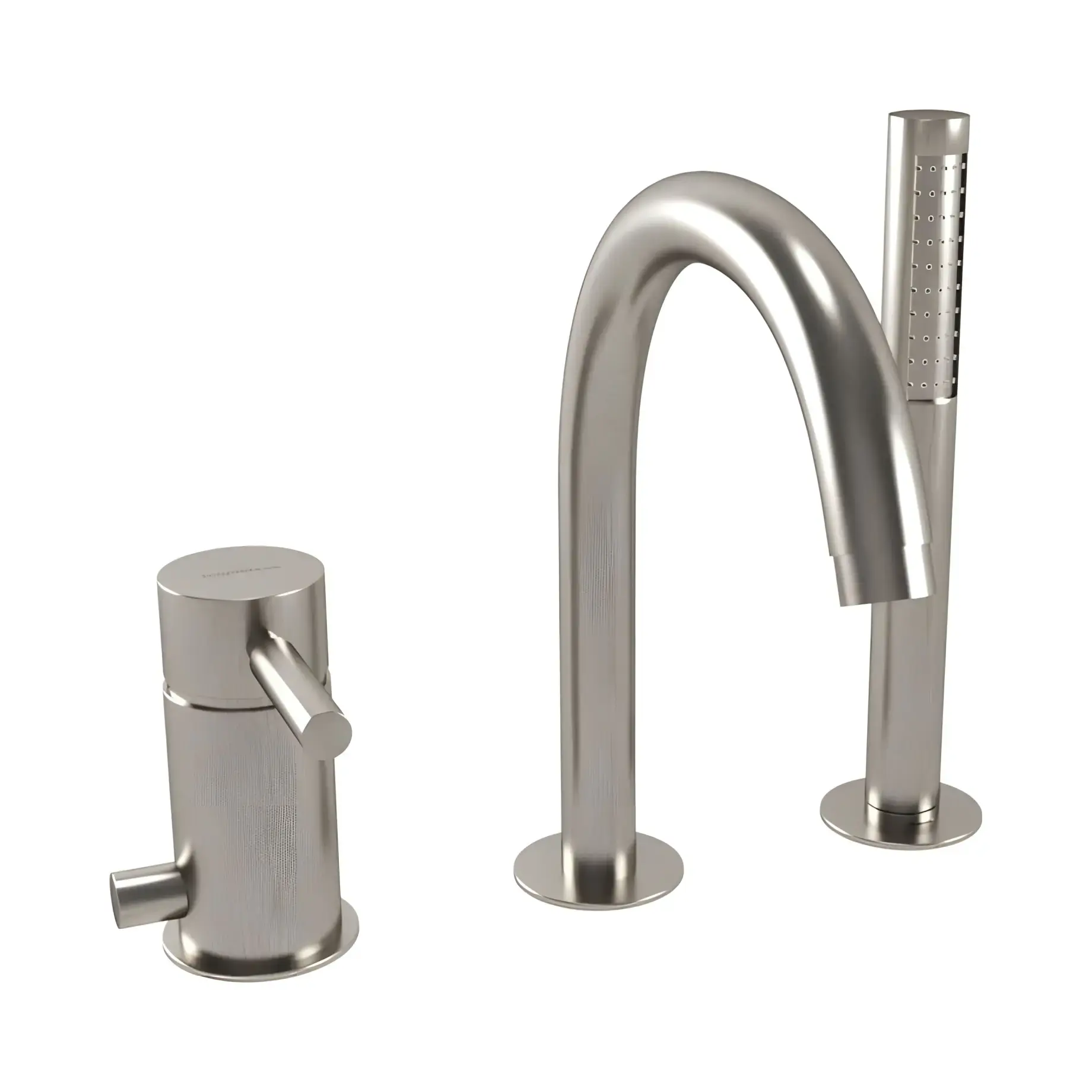 Змішувач для ванни Kobuk Bugnatese 2256NS Nickel Brushed — вид на білому тлі