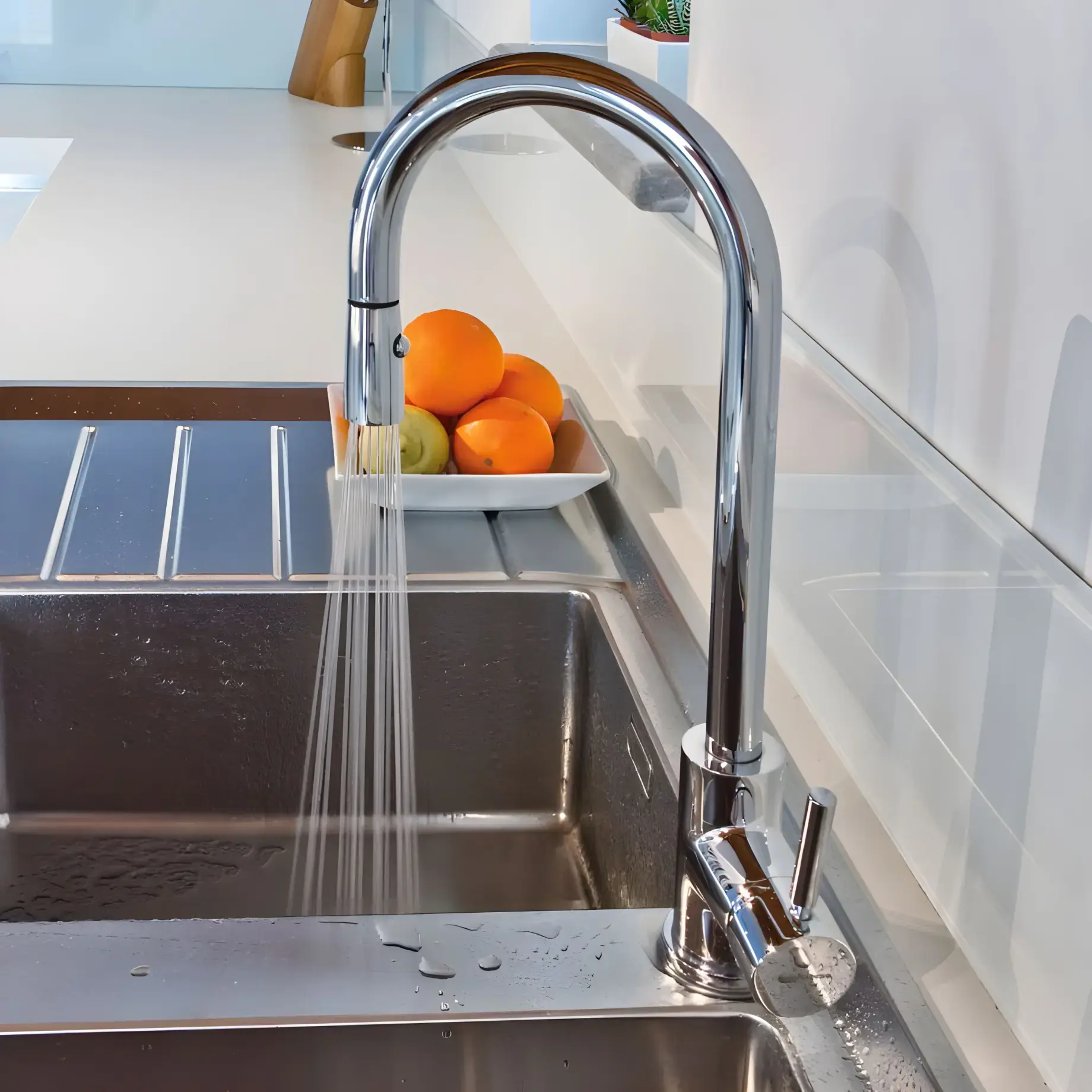 Змішувач для кухні Kobuk Bugnatese 2270CR Chrome — вид спереду