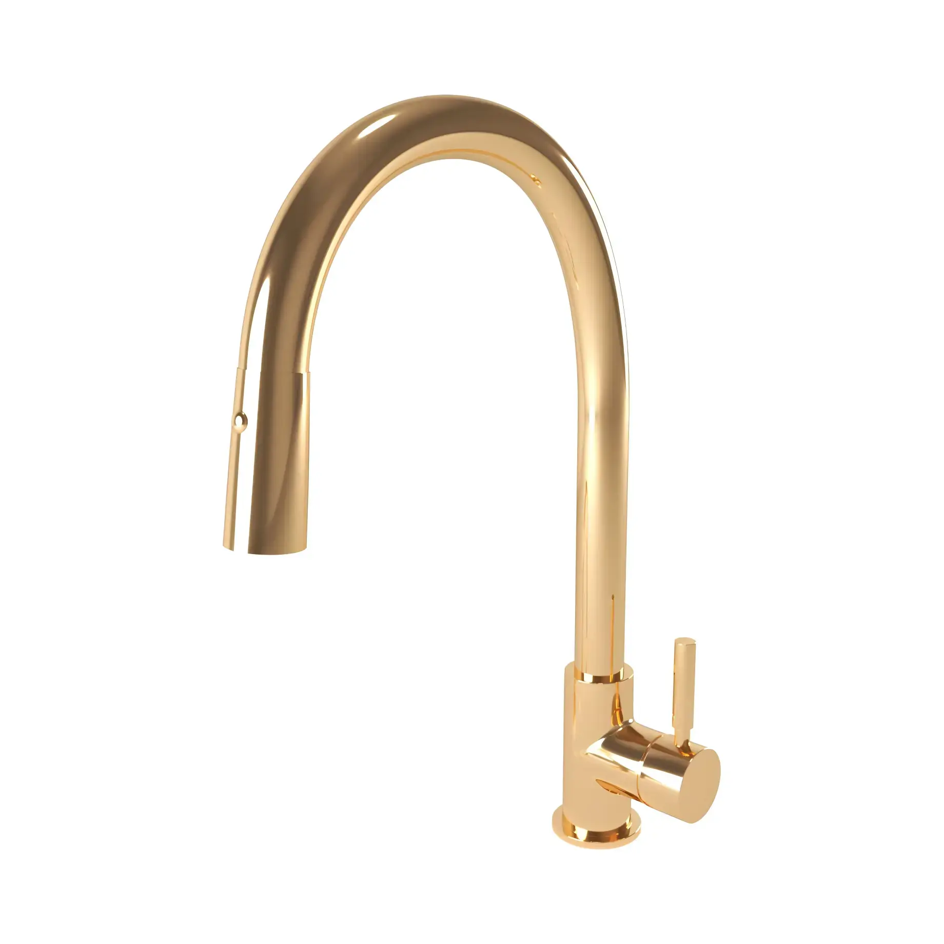 Змішувач для кухні Kobuk Bugnatese 2270ON Natural Brass — вид на білому тлі