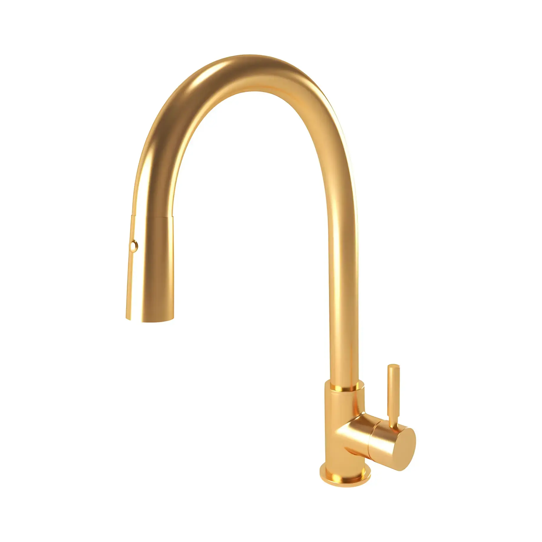 Змішувач для кухні Kobuk Bugnatese 2270OS Gold Brushed — вид на білому тлі