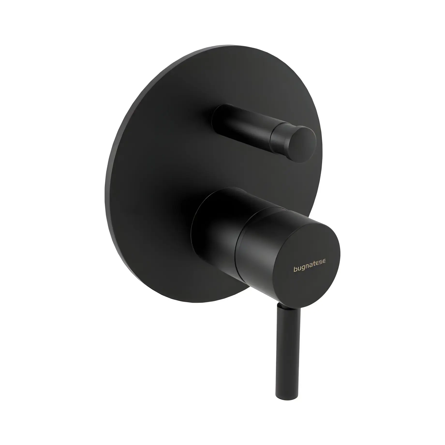 Змішувач для ванни та душу Kobuk Bugnatese 2272NE Matt Black — вид на білому тлі