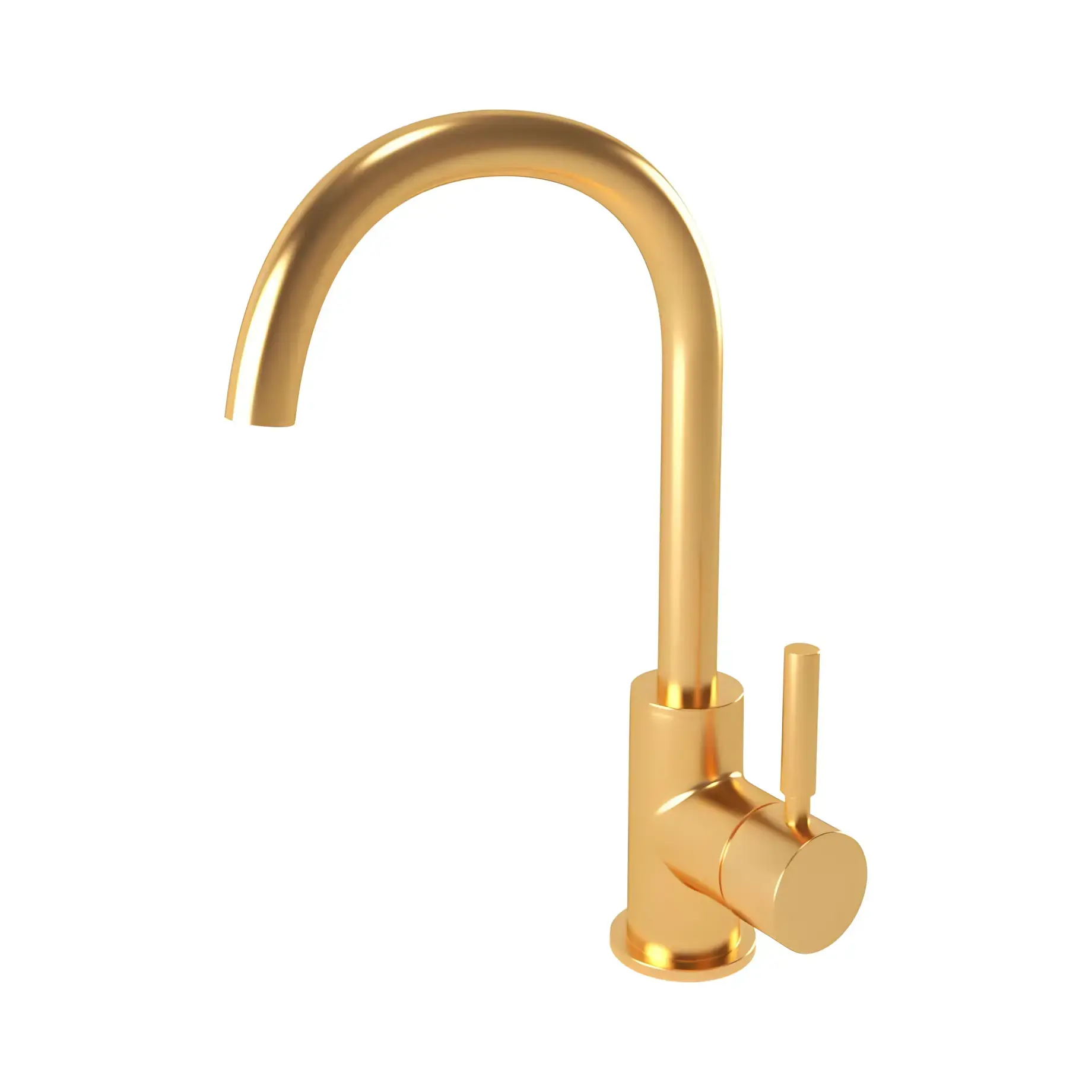 Змішувач для кухні Kobuk Bugnatese 2282OS Gold Brushed — вид на білому тлі