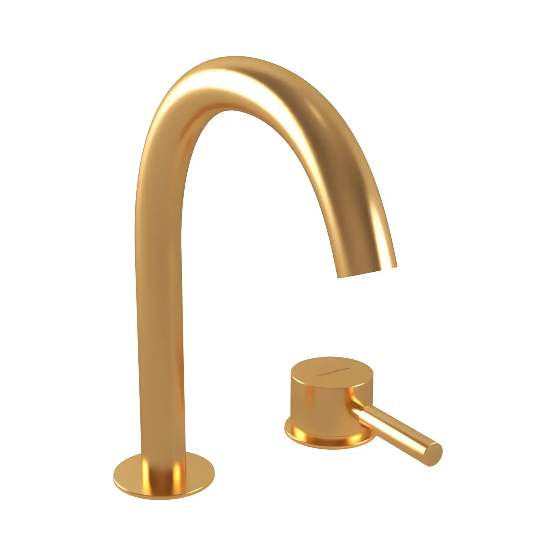 Змішувач для раковини Kobuk Bugnatese 2289OS Gold Brushed — вид на білому тлі