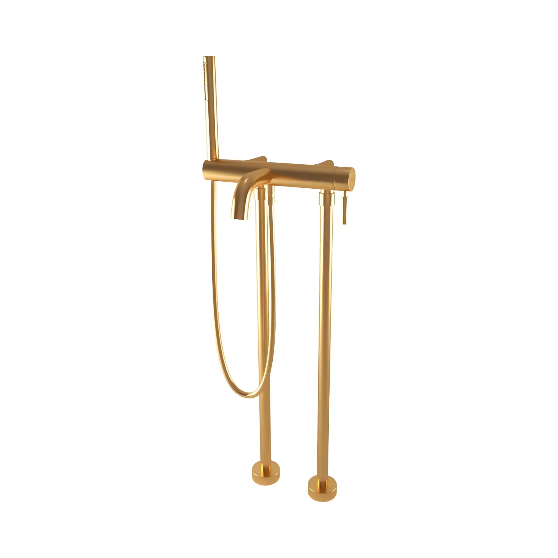 Змішувач для ванни Kobuk Bugnatese 2290POS Gold Brushed — вид на білому тлі