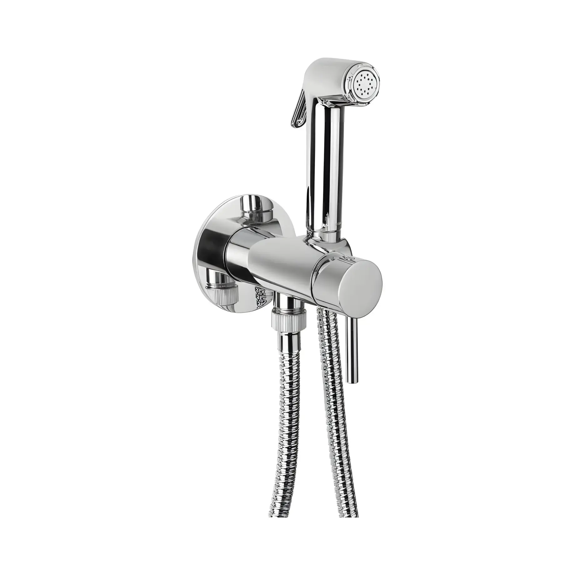 Гігієнічний душ з клапаном Kobuk Bugnatese 2293SCR Chrome — вид на білому тлі