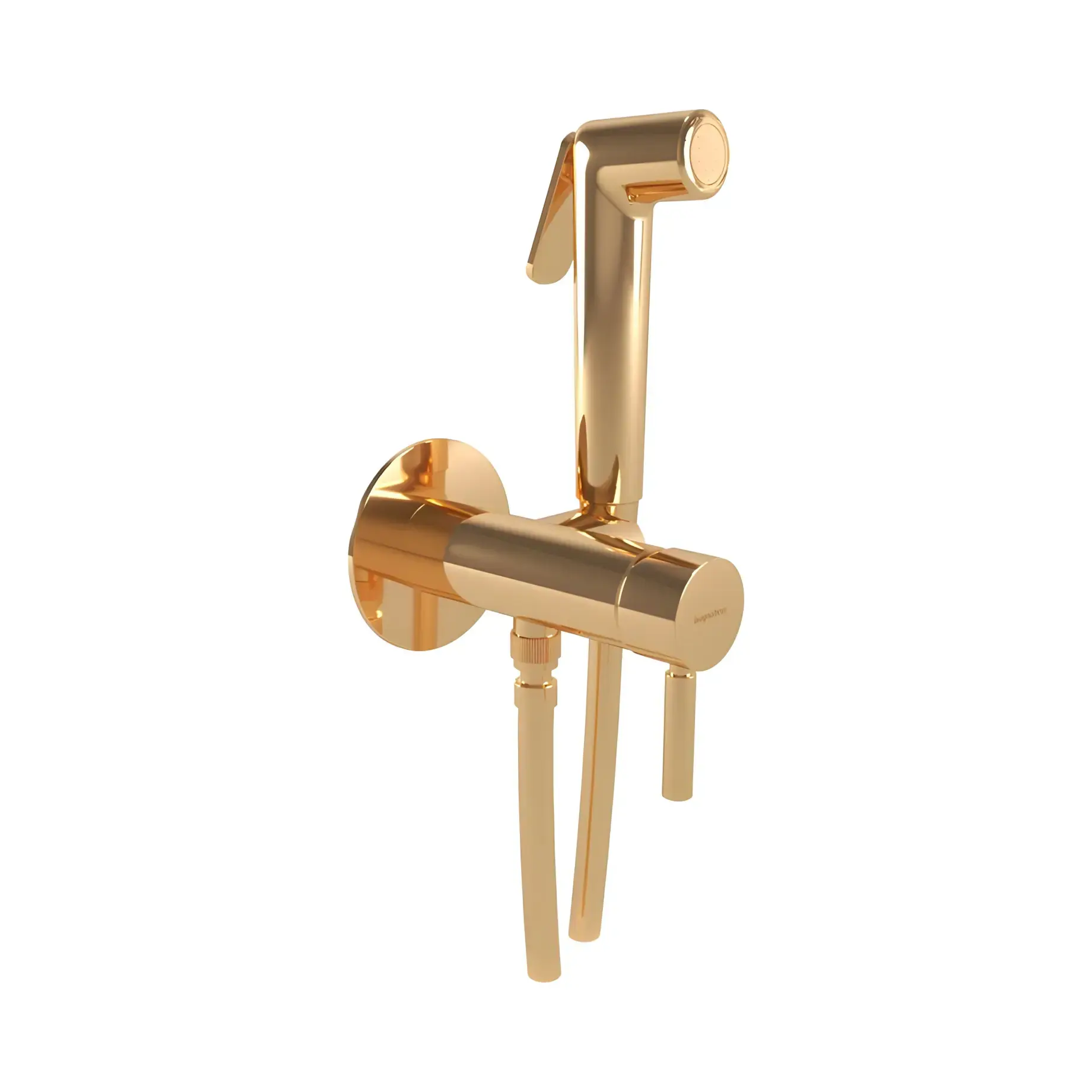 Гігієнічний душ з клапаном Kobuk Bugnatese 2293SON Natural Brass — вид на білому тлі