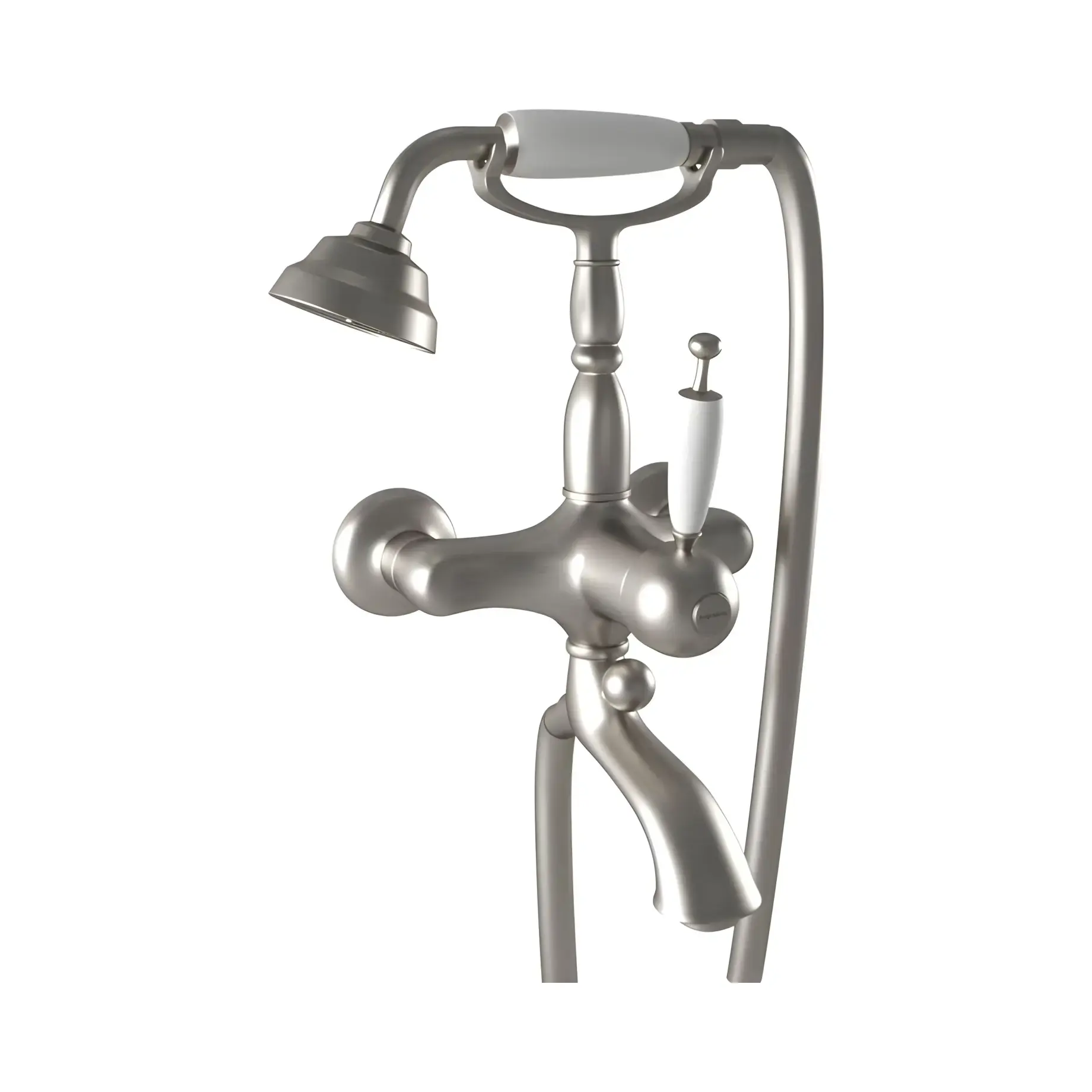 Змішувач для ванни Oxford Bugnatese 6300NS Nickel Brushed — вид на білому тлі