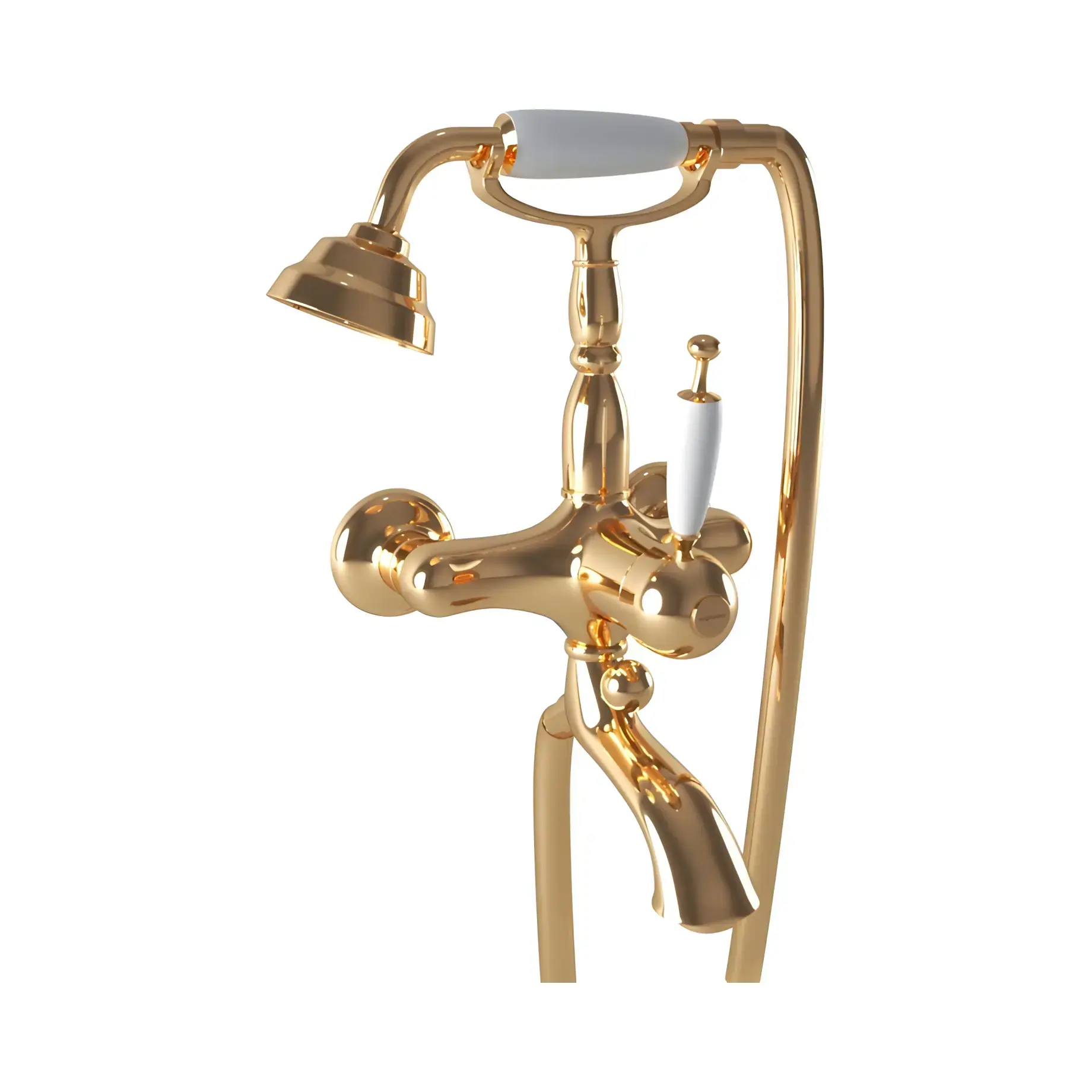 Змішувач для ванни Oxford Bugnatese 6300ON Natural Brass — вид на білому тлі